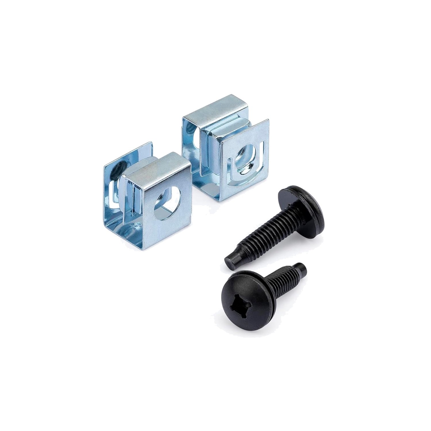 Durable 10-32 Black-Oxide Screws & Clip Nuts, 50-Pack