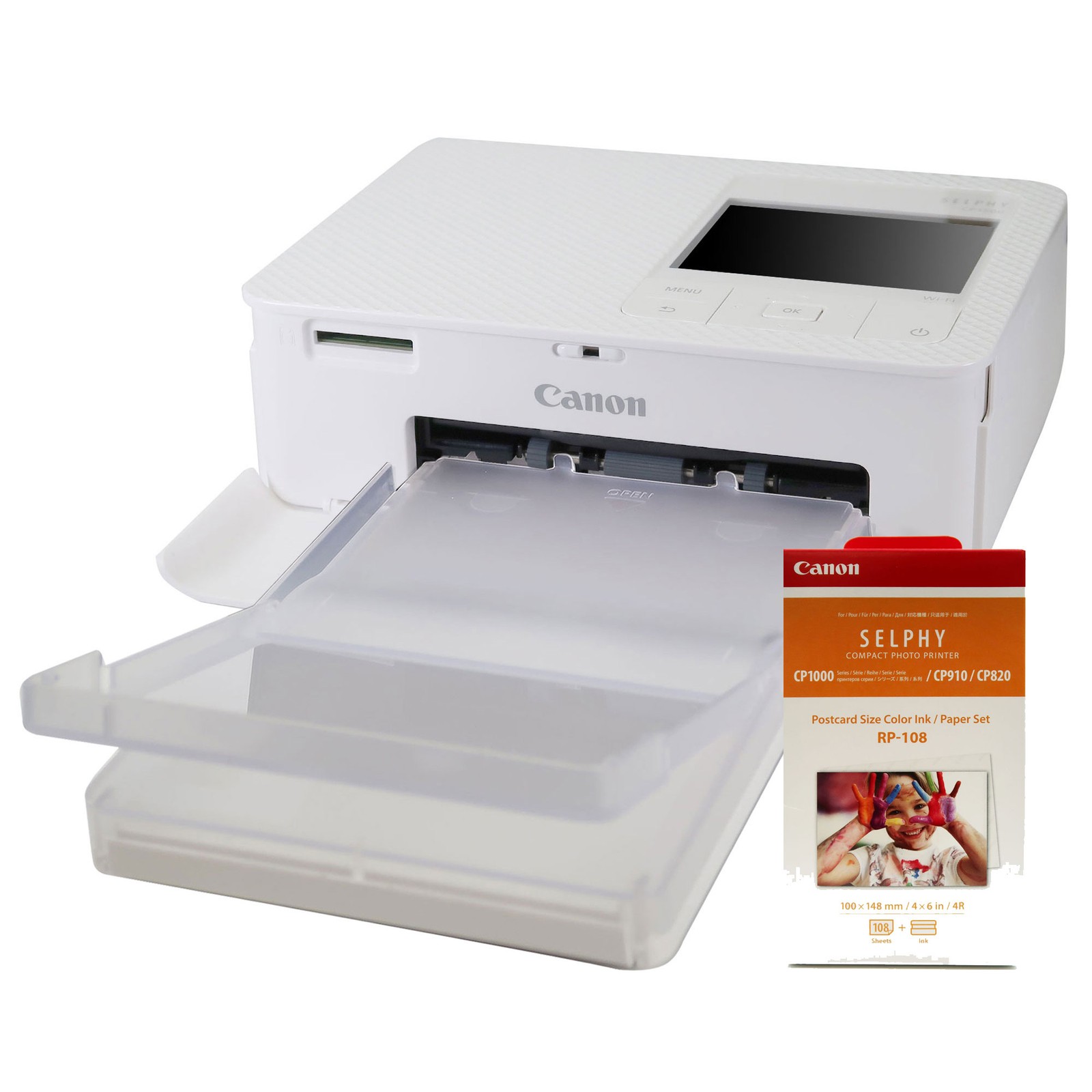 Canon SELPHY CP1500 Photo Printer + Canon RP-108 High-Capacity Ink & Paper Set