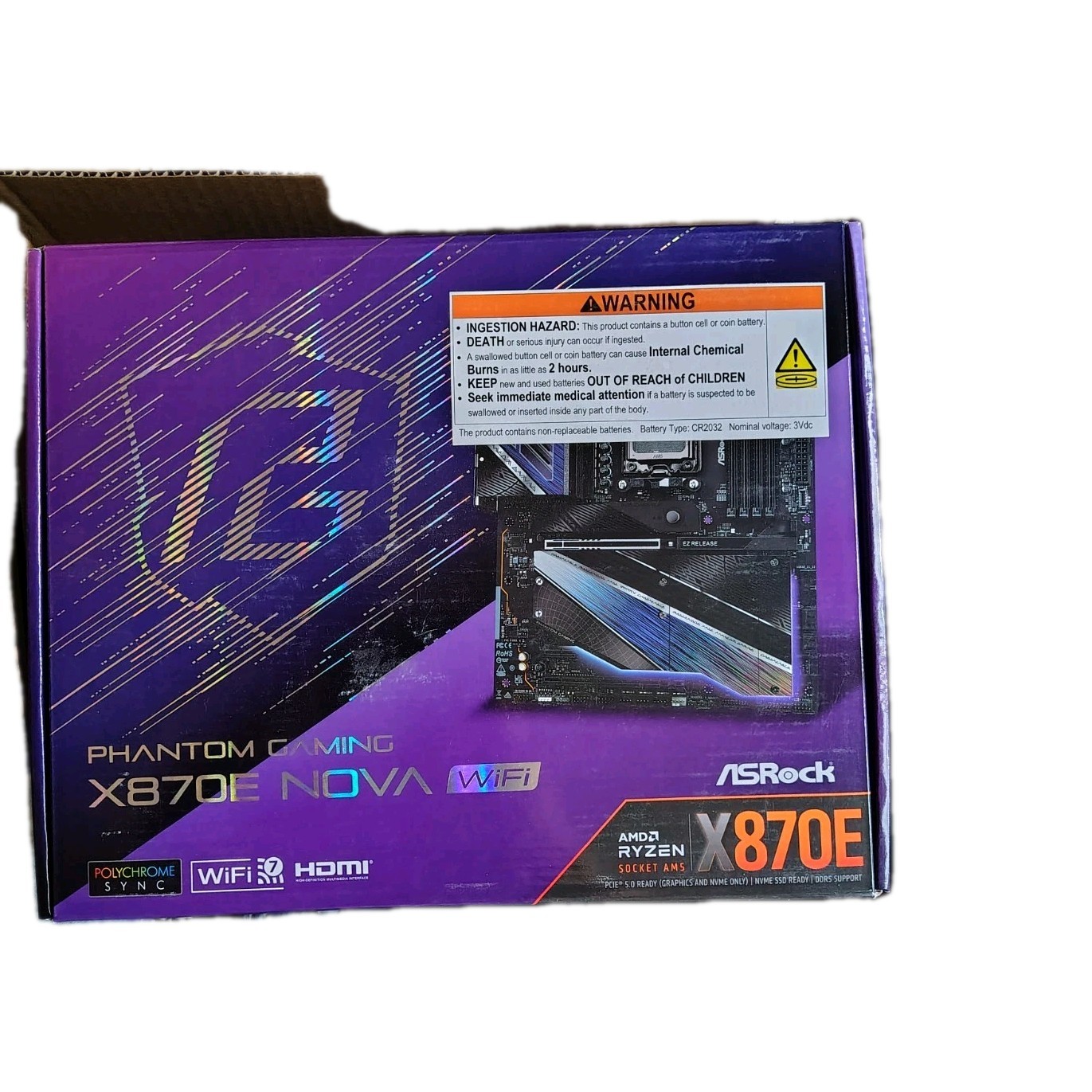 [FOR PARTS] ASRock Phantom Gaming Nova X870E WIFI AMD Motherboard