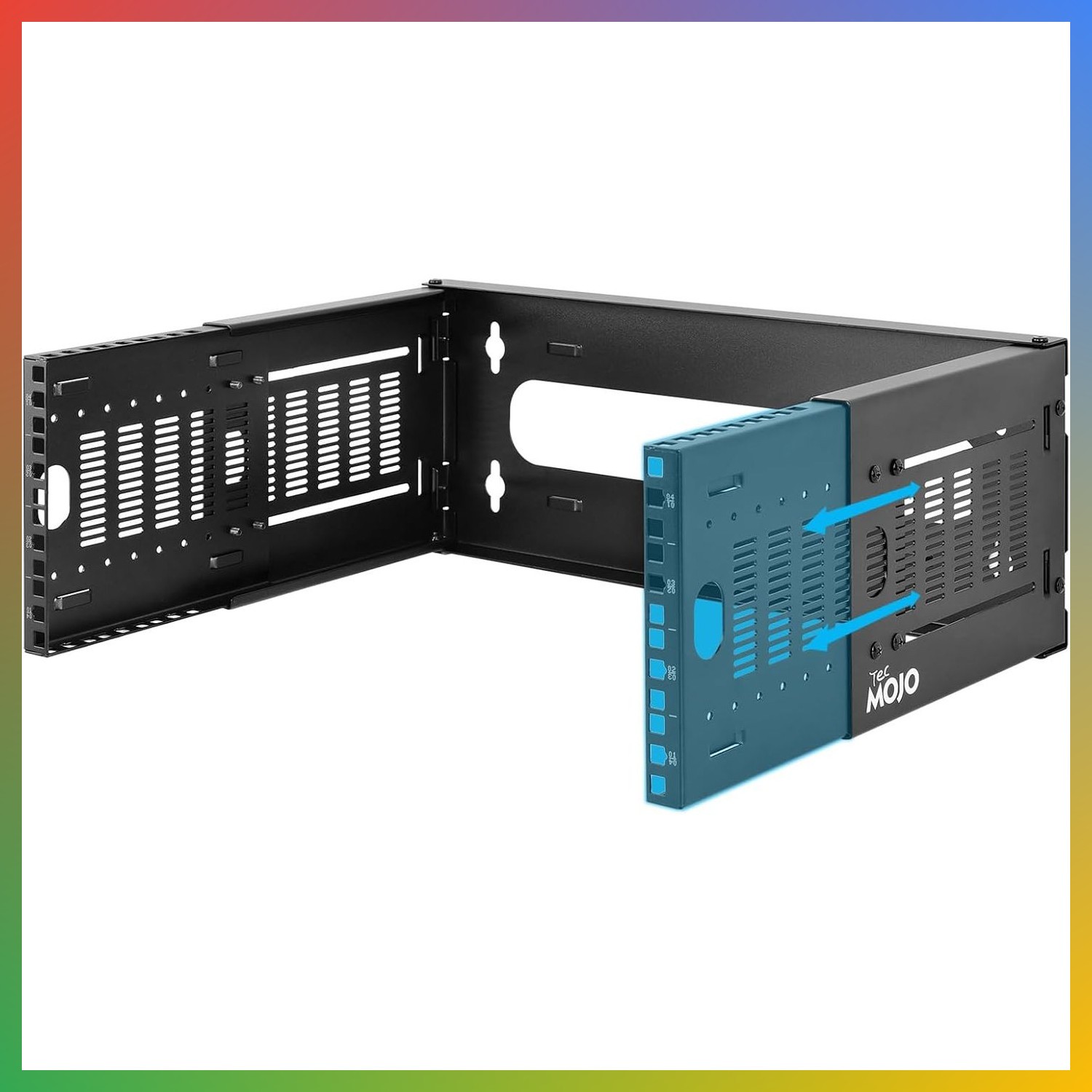 19 Inch Network Rack Mount 4U Wall Bracket Adjustable Depth Heavy Duty Steel Sha