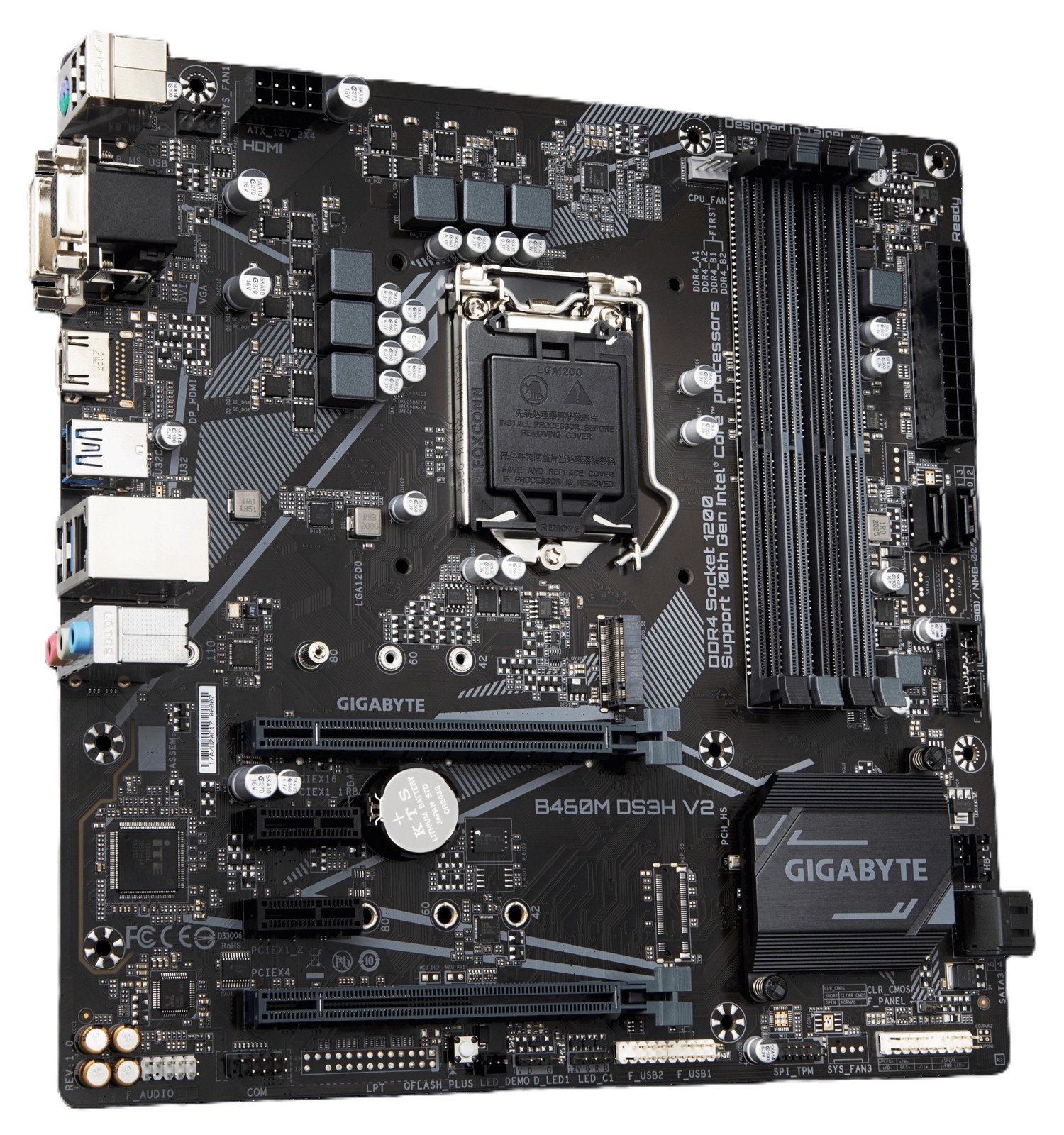 Gigabyte B460M DS3H V2 Motherboard 1200 Supports 10th Gen PCIe Gen3 x4 M.2