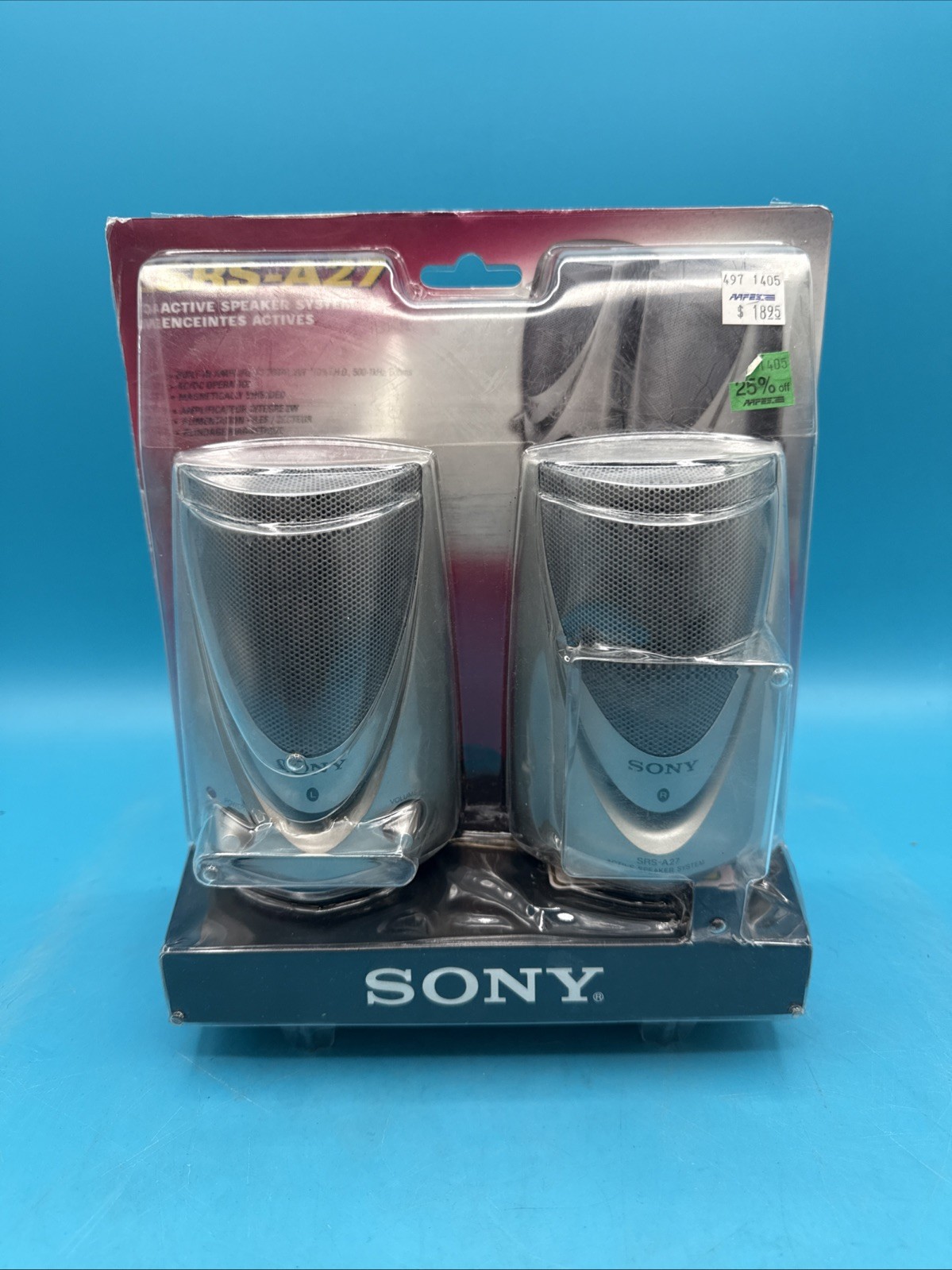 Sony SRS-A27 Desktop Speakers Walkman 3.5mm Audio Input Vintage PC Open Box