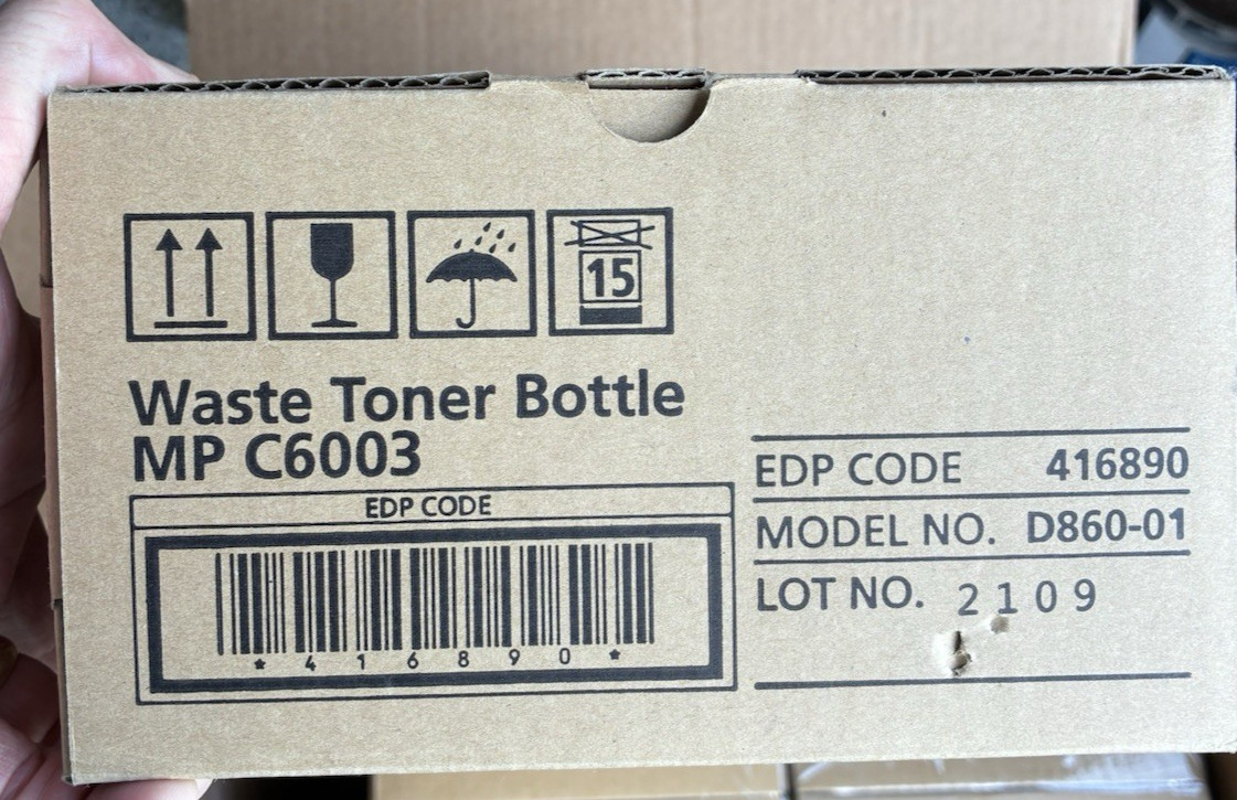 NEW Genuine Ricoh Waste Toner Bottle MP C6003 EDP 416890 D860-01
