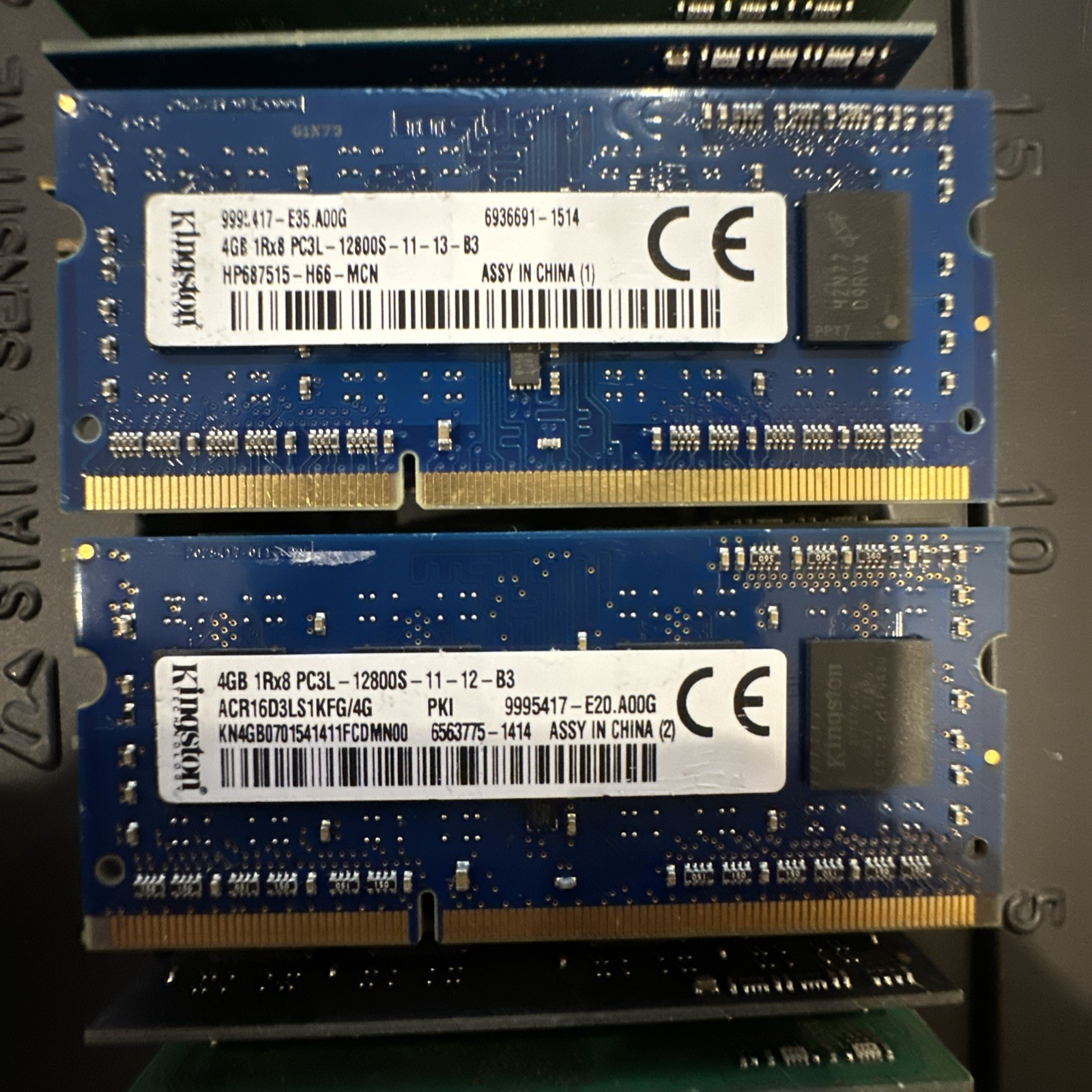 8GB 2x4GB DDR3 RAM 1Rx8 PC3L-12800S Laptop Memory Major Brand SODIMM