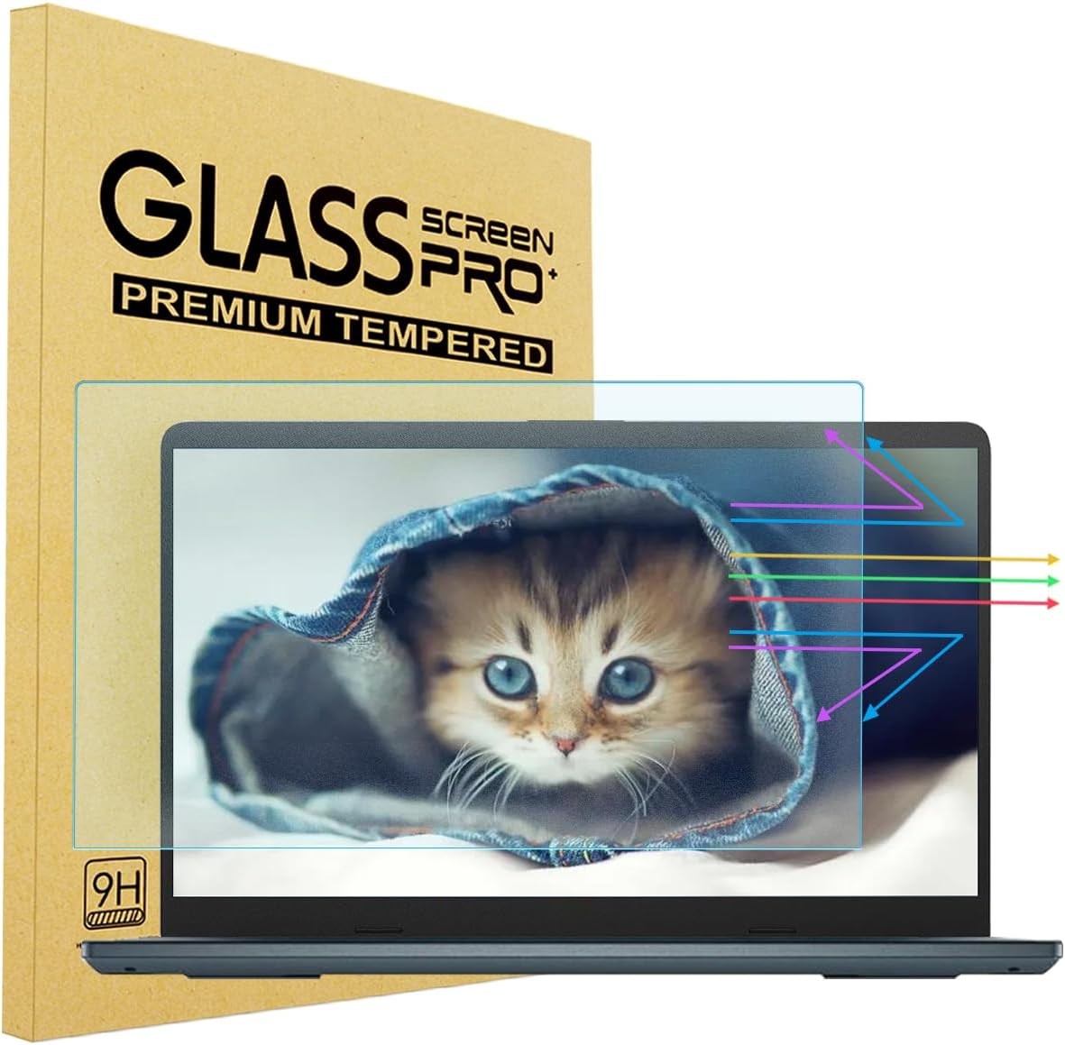 15.6" Clear Tempered Glass Screen Protector, Anti Blue Light for HP/Dell/Acer/AS