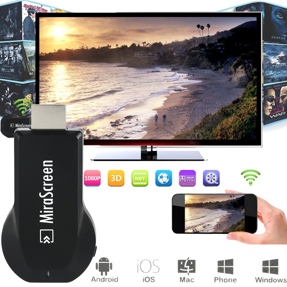 Wireless Wifi Display Dongle HDMI Video Adapter for IPhone Ipad Android Phone TV
