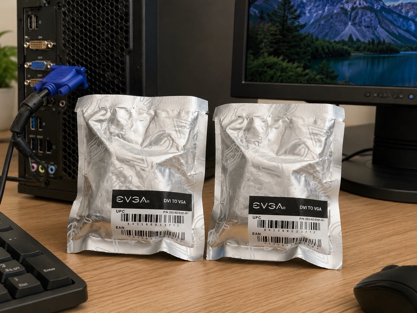 Lot of 2 EVGA DVI to VGA Adapter Converter 203-AD-EV01-R1 Genuine New Sealed