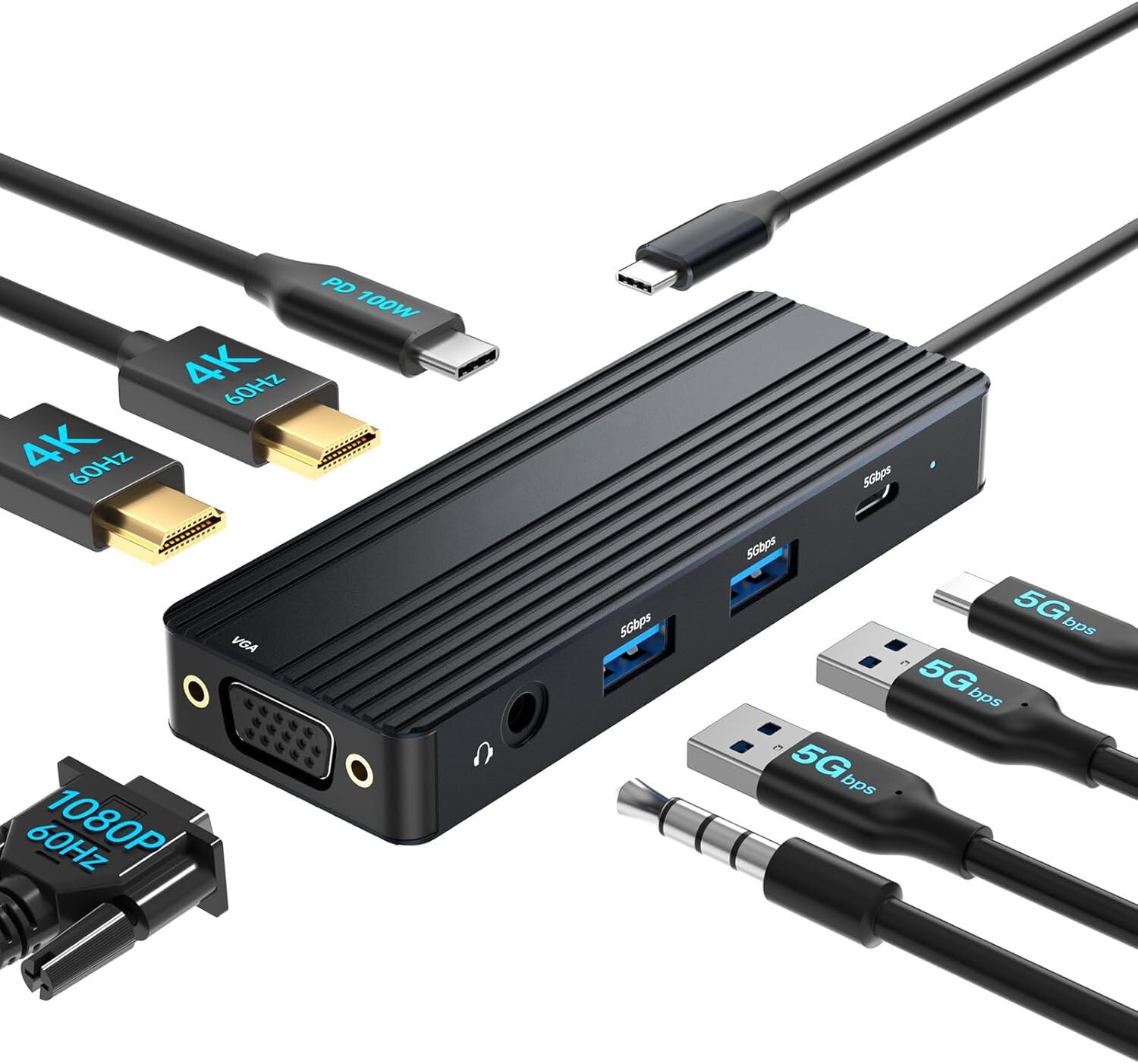 Docking Station USB-C - 8 to 1 and 14 to 1 - See Photos for the Various Sockets