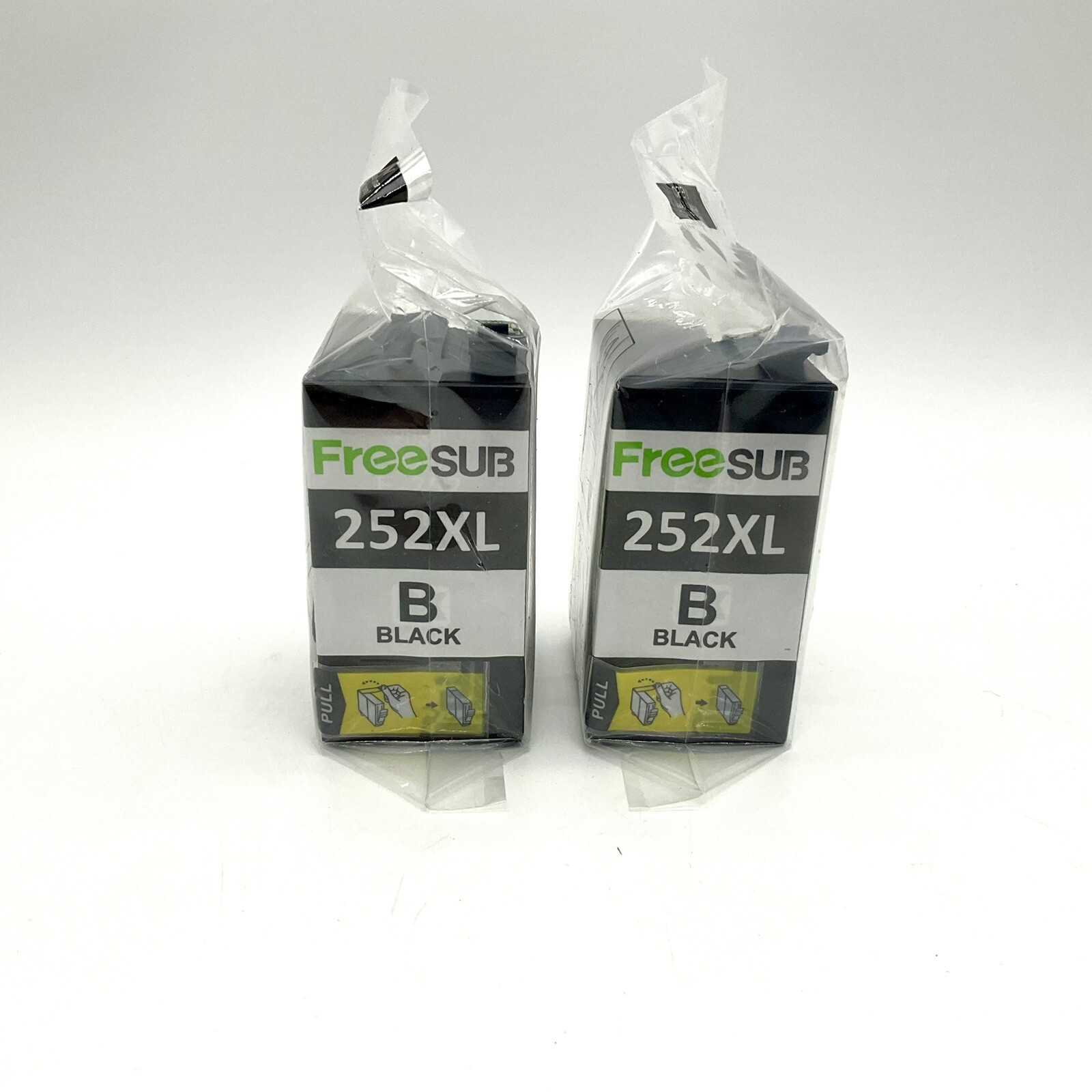 Free Sub 252XL B Black High Yield  (2) Ink Cartridges #4834 New Open Box Sealed