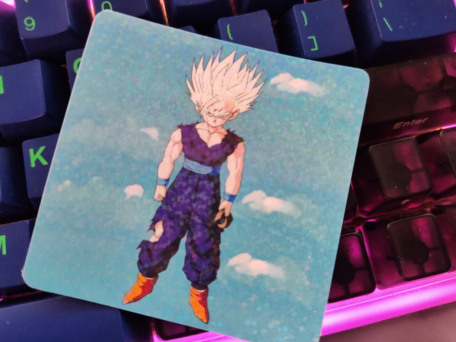  Teen Gohan SSJ2 Stare DBZ Dragon Ball Z Retro Nostalgia Sticker Holo