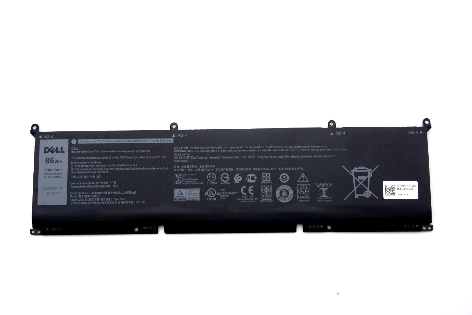 NEW 86Wh Genuine 69KF2 Battery For Dell XPS 15 9500 9510 9520 Inspiron 7510 7620
