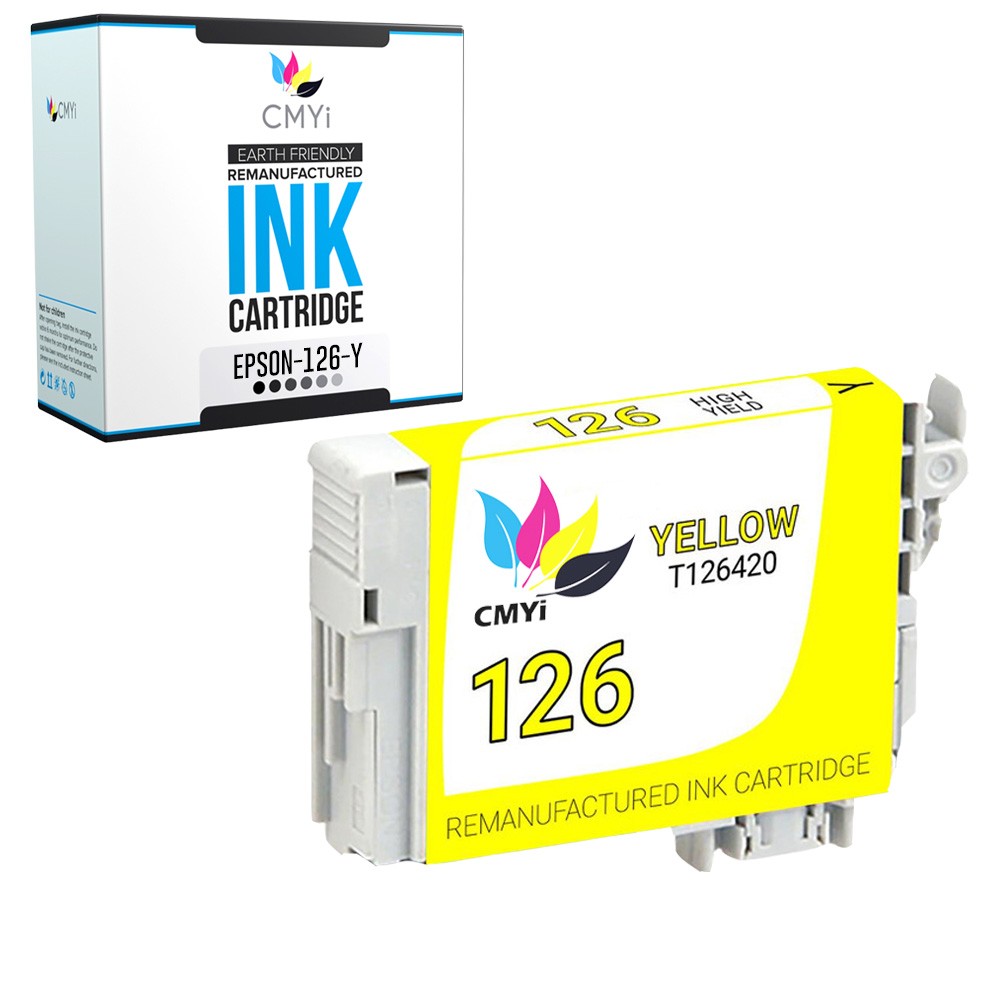 CMYi 1X Replacement 126 Yellow Ink Cartridge for Epson Workforce WF-7510 WF-7520
