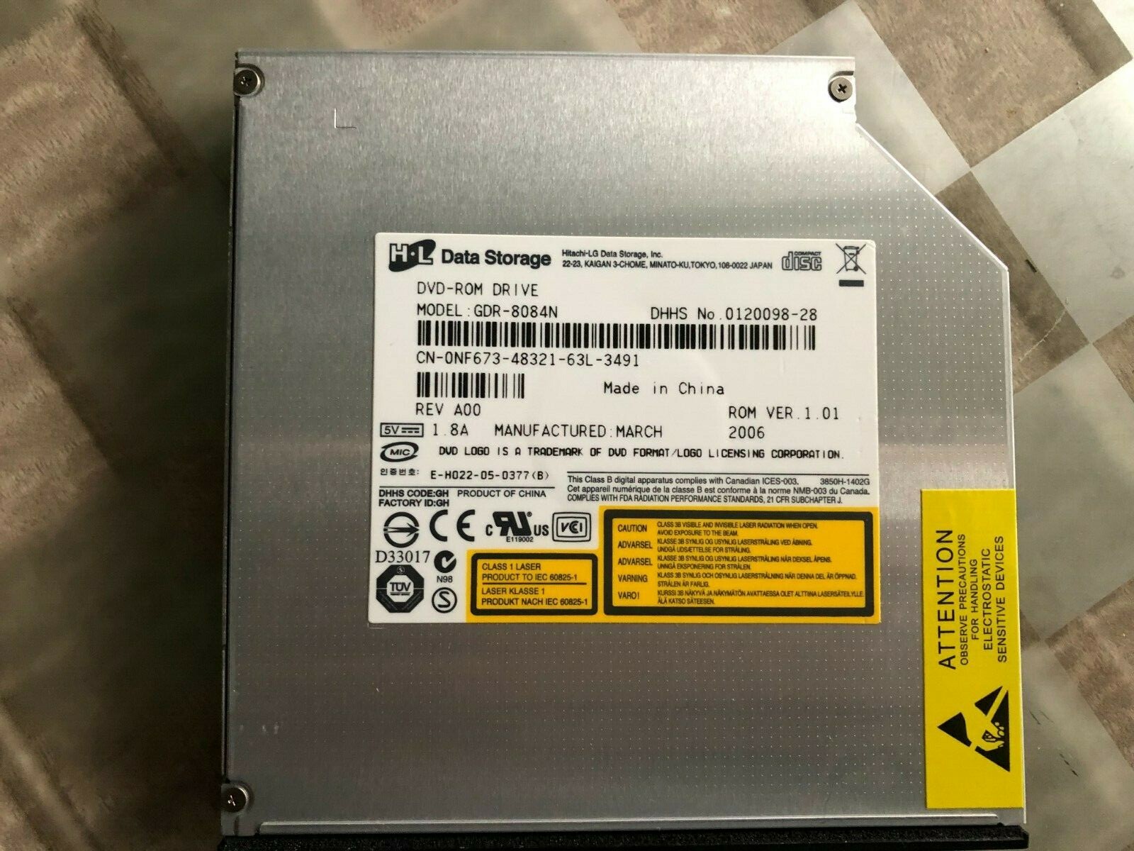 New Dell HL Hitachi LG GDR-8084N Slimline DVD/CD IDE Drive