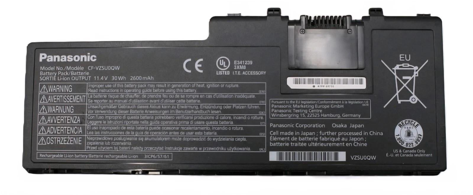 30WH Genuine CF-VZSU0QW CF-20 Battery Panasonic ToughBook Toughpad FZ-A2 Mk1 NEW