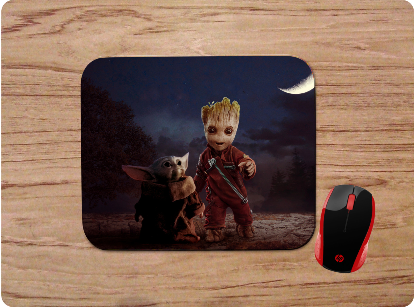 BABY YODA  GROGU & GROOT CUSTOM NEOPRENE NONSLIP MOUSEPAD DESK MAT GREAT GIFT