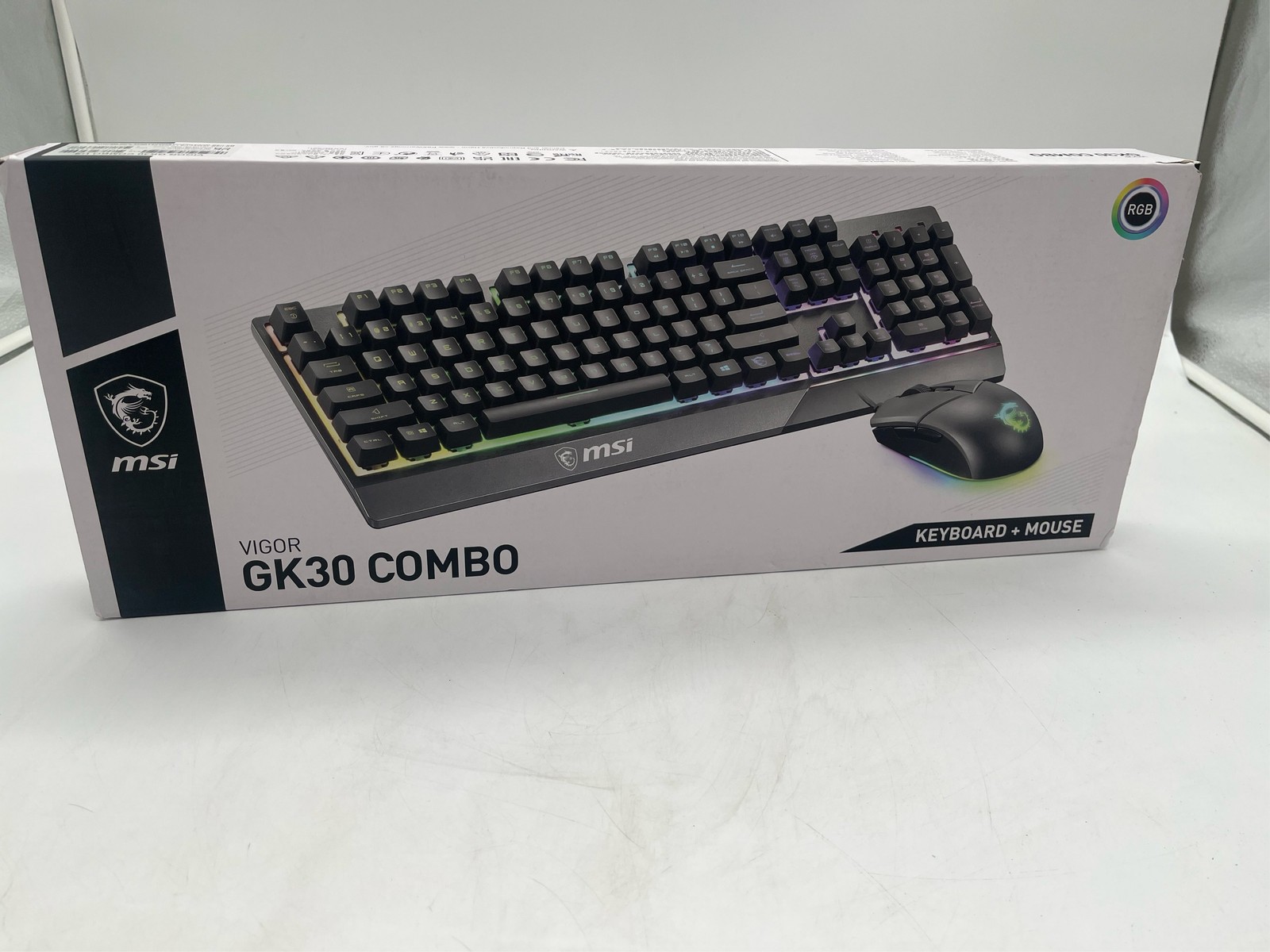 MSI Vigor GK30 Keyboard & GM11 Gaming Mouse Combo, 6-Zone RGB - Black