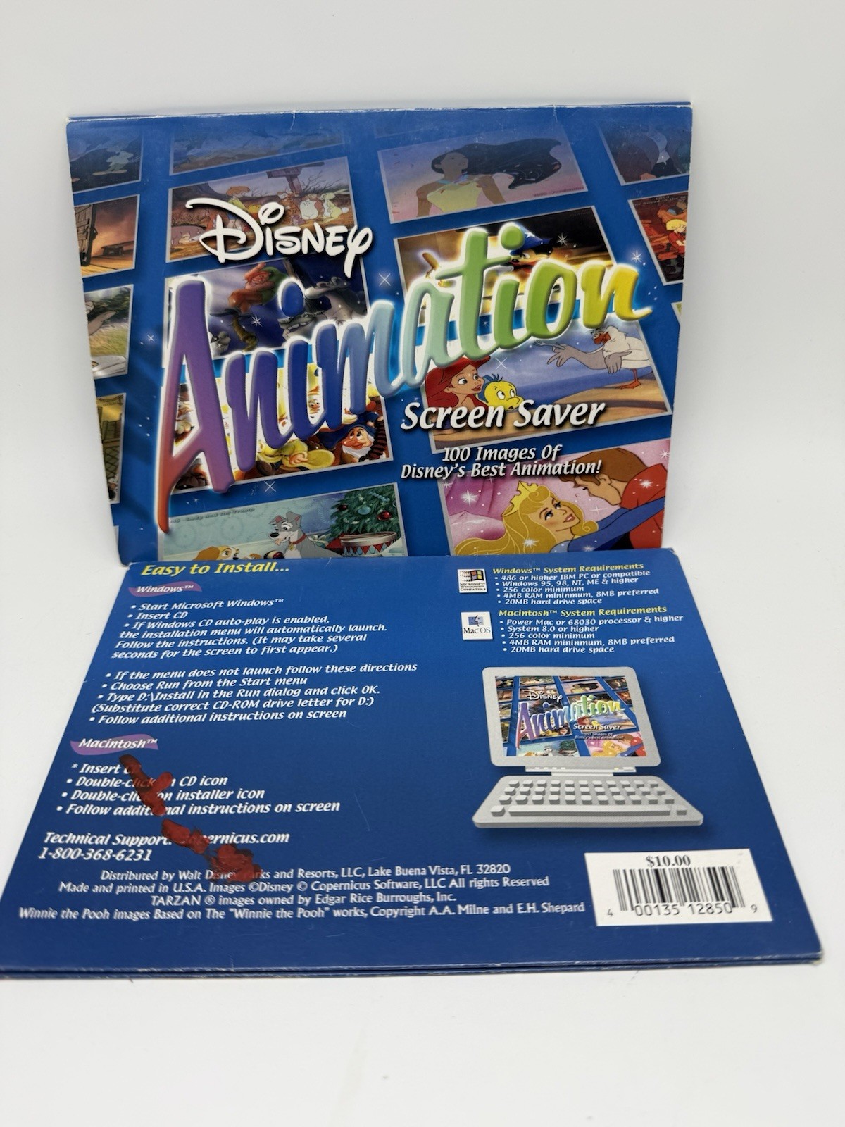 Vintage Disney Animation Screen Saver CD-ROM 2-Pack PC/Mac 100 Images Copernicus