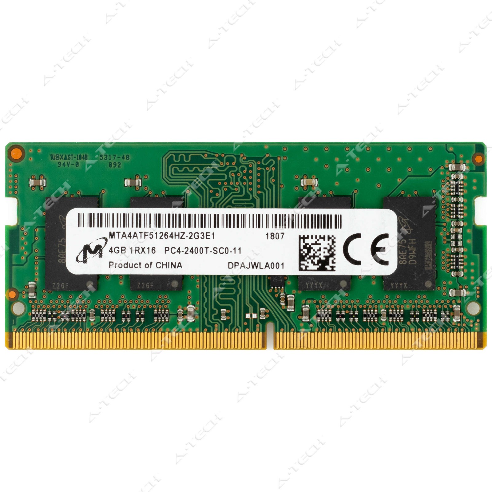 Micron 4GB DDR4 2400 MHz PC4-19200 SODIMM Laptop Memory RAM MTA4ATF51264HZ-2G3E1