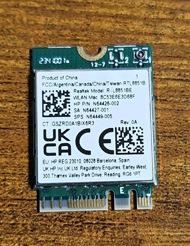 Realtek RTL8851BE N64426-002 N64427-001 N64449-005 WIFI Bluetooth Wireless Card