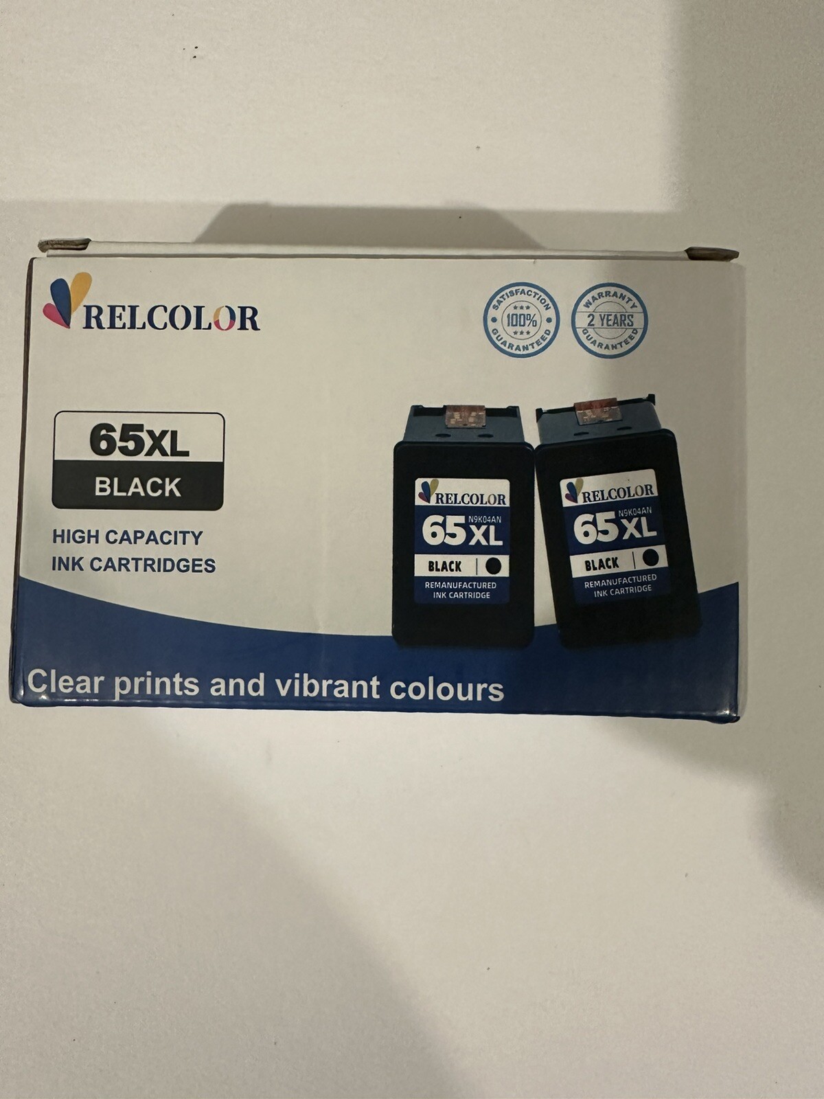 New Relcolor  65XL  Black  2 Ink Cartridges  Ex 07 2025
