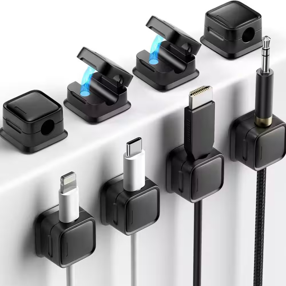 8 Pack Magnetic Cord Organizer Holder Strong Adhesive Desk Cable Management for