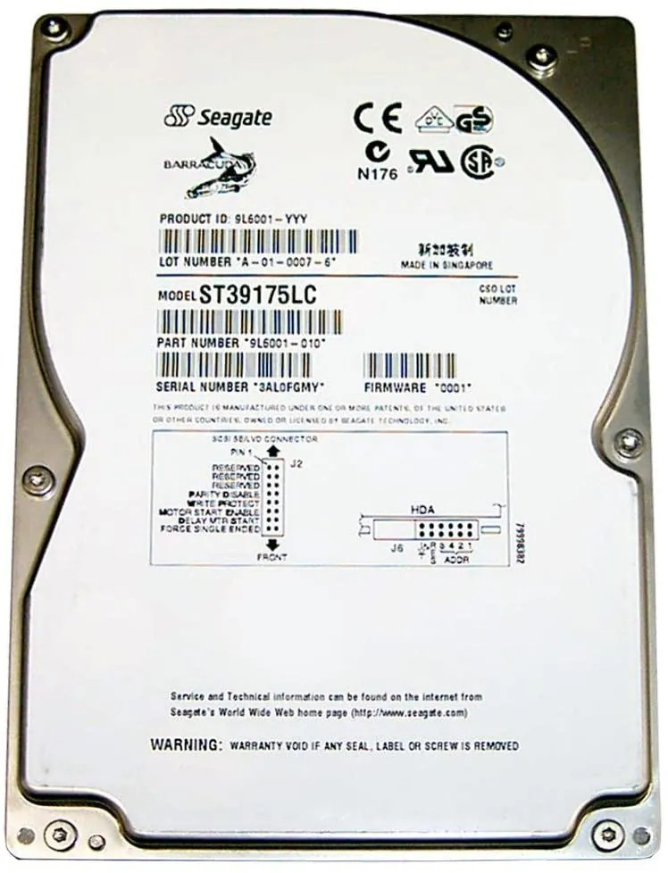 SEAGATE ST39175LC 9.1GB 10000RPM Ultra SCSI 3.5" Hard Drive