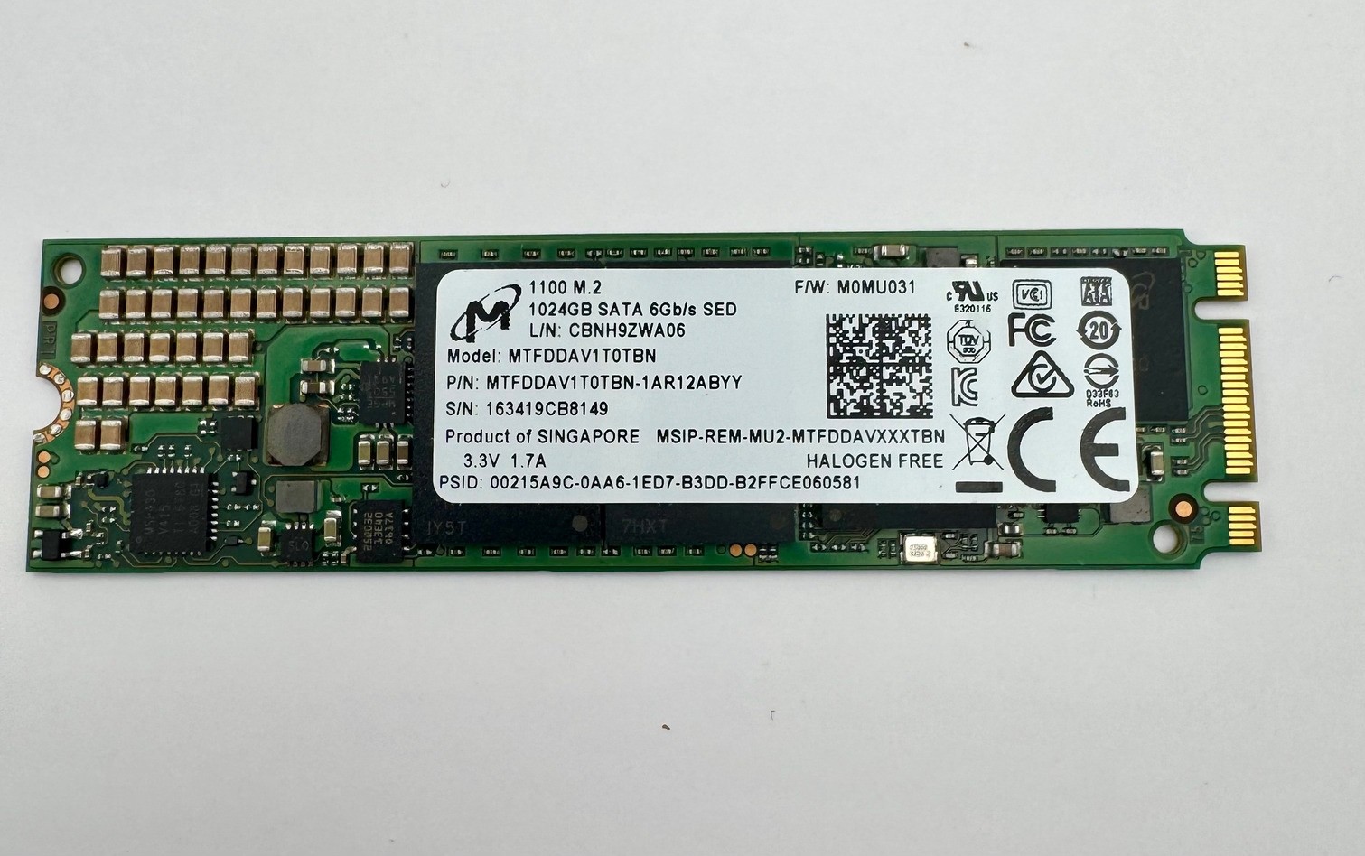 Micron 1100 1TB M.2 2280 SATA SSD MTFDDAV1T0TBN SMART Passed 28 Hours Tested