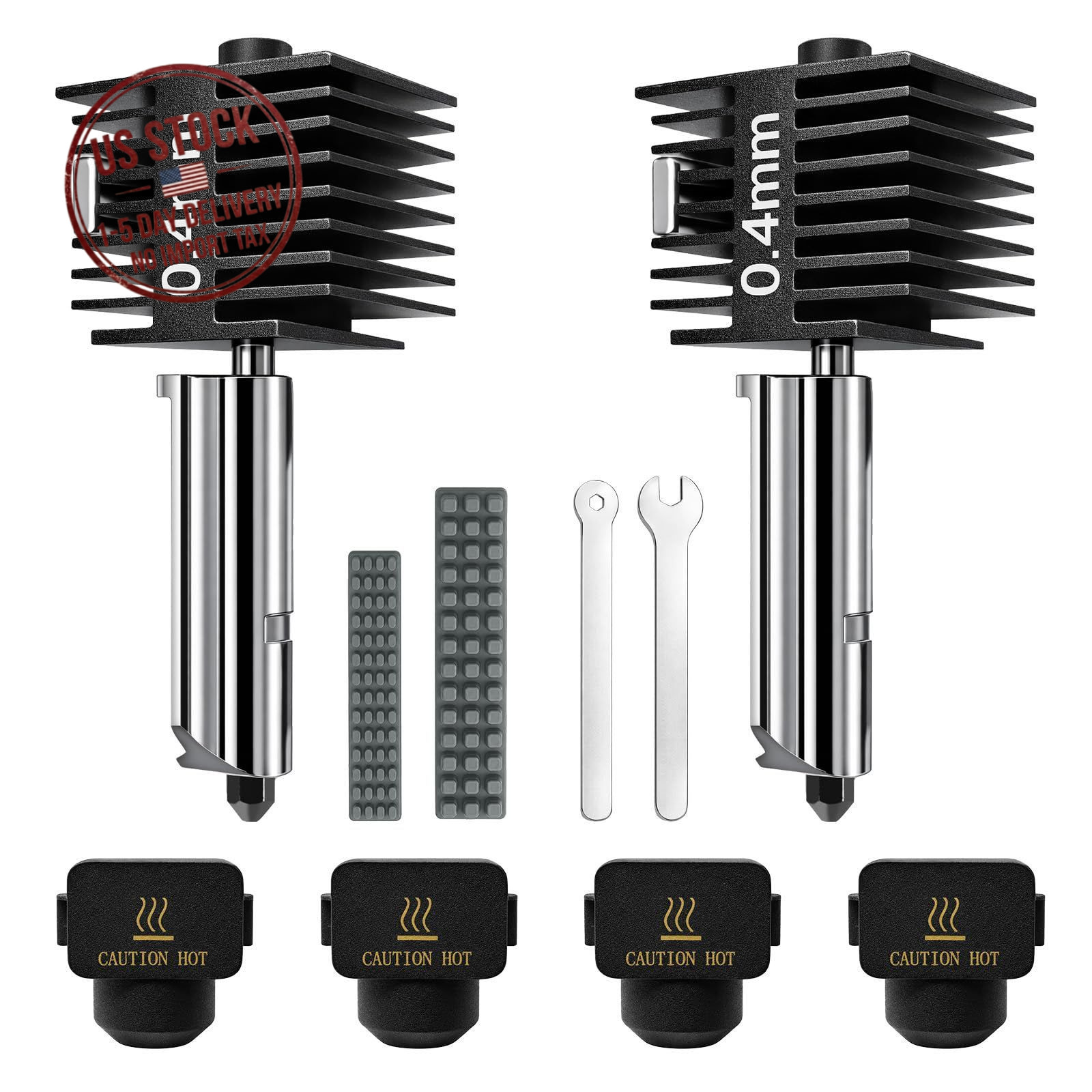 2 Pack 0.4mm Hardened Steel Nozzle Compatible with Bambu Lab A1 A1 Mini A2L 3D
