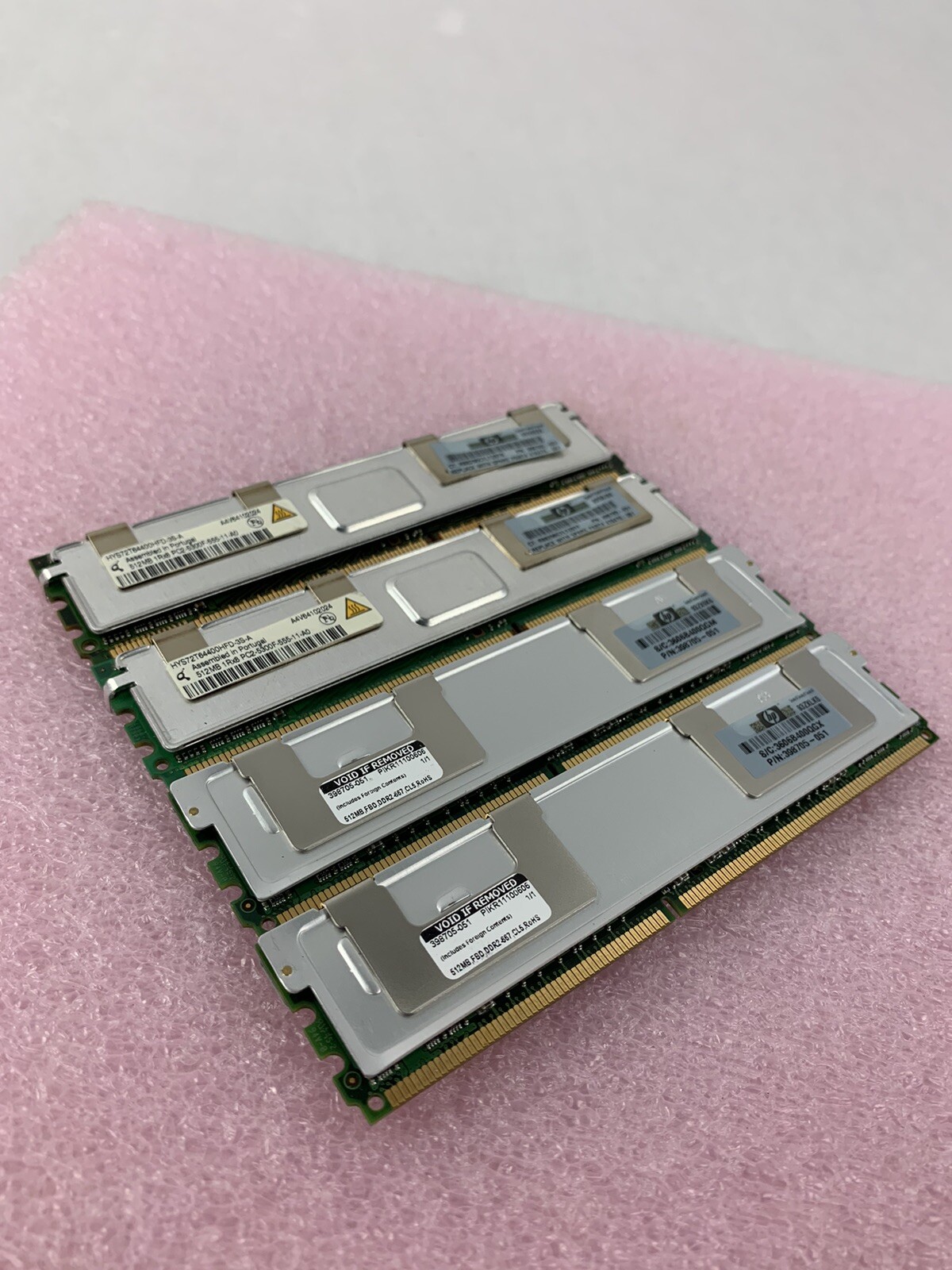 HP PC2-5300F-555-11-A0 DDR2 512MB 398705-051 Server Memory RAM - Lot Of 4
