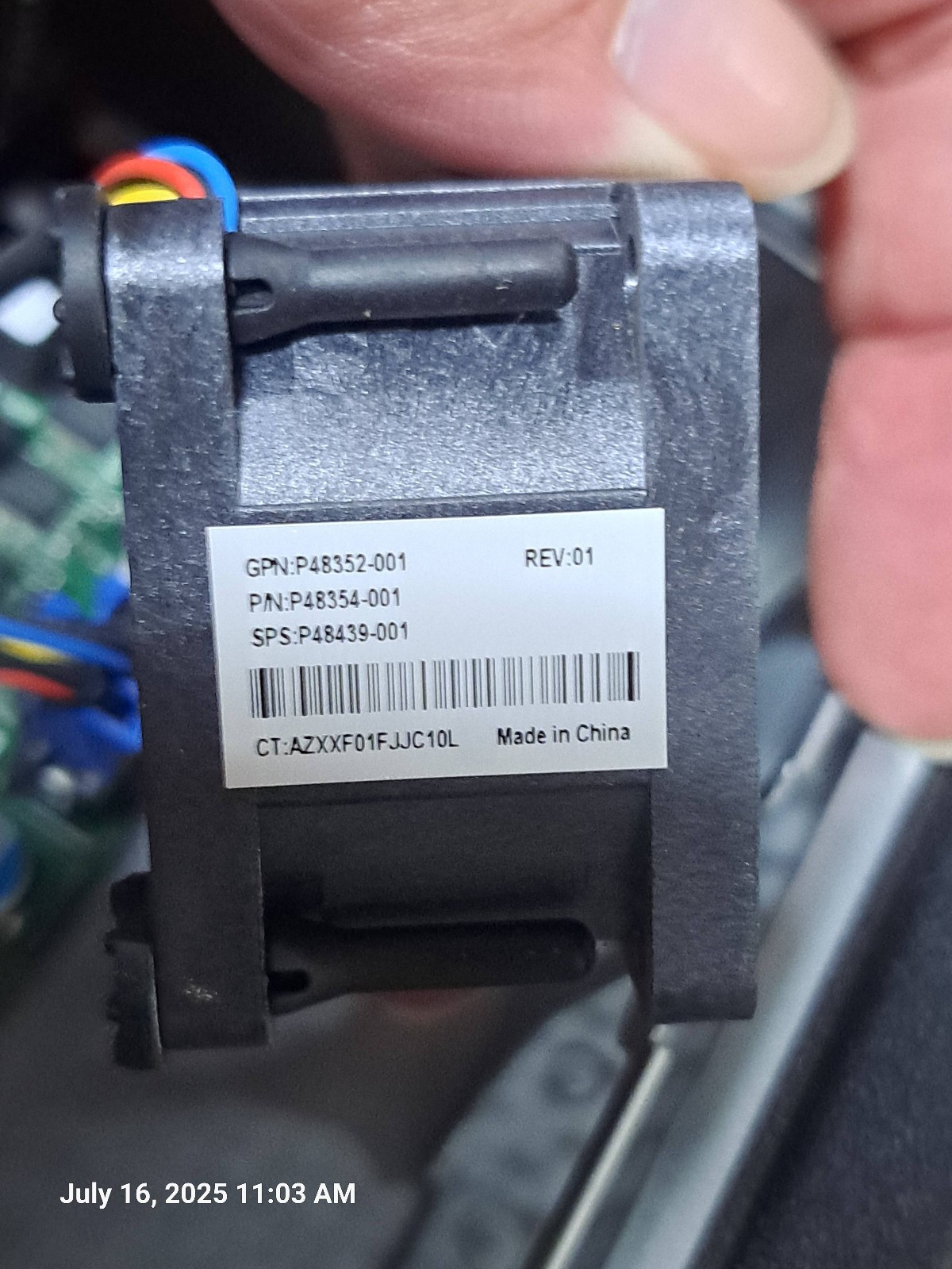P45437001 HPE DL20 Gen10 Plus High Performance Fan P48439001 G1N