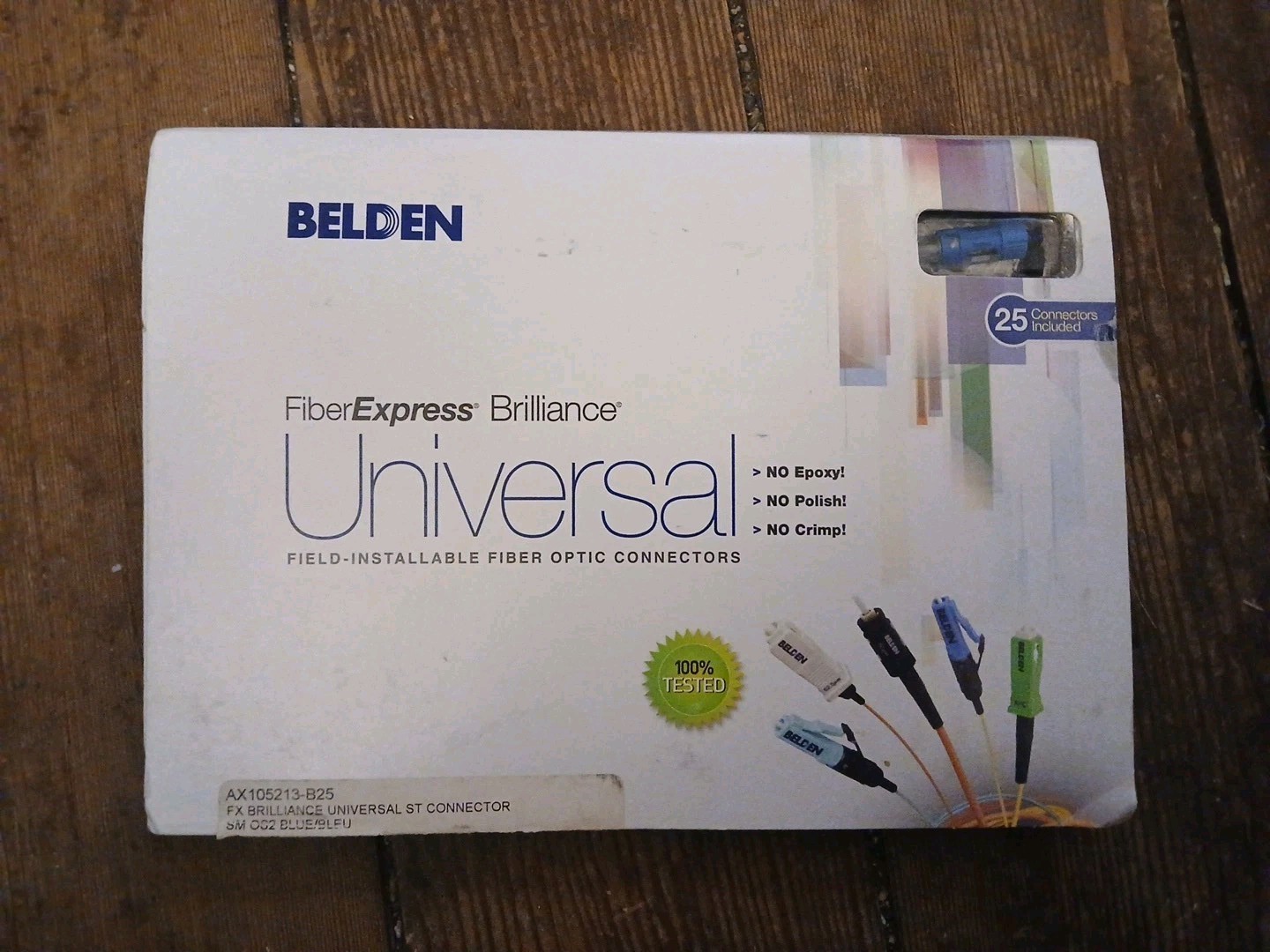 Belden AX105213 ST Connector FX Brilliance Universal SingleMode OS2 - PACK OF 25