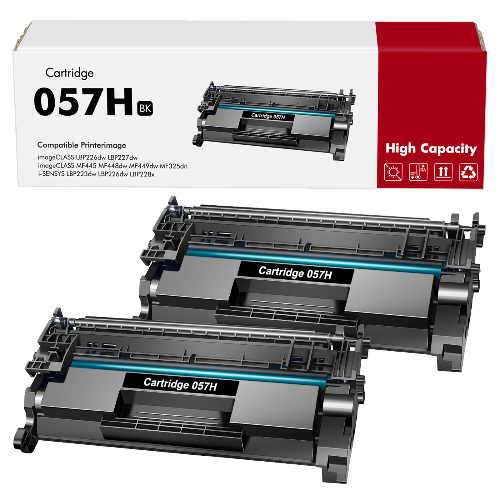 2PK Compatible for Canon 057H Toner ImageCLASS MF448dw LBP227dw LBP226dw Printer