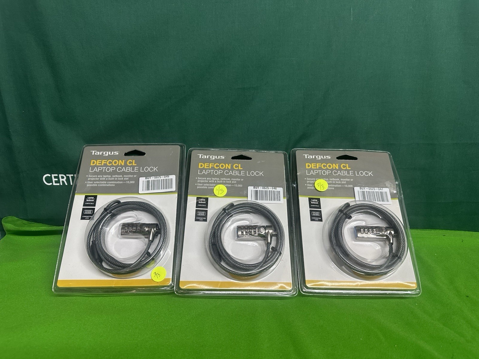 Lot of 3 Targus DEFCON CL Laptop Cable Lock PA410U1 6.5ft New Sealed