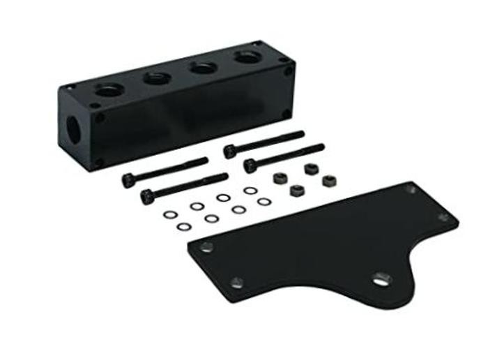 92820 6 Port Manifold with Mounting Holes - Black