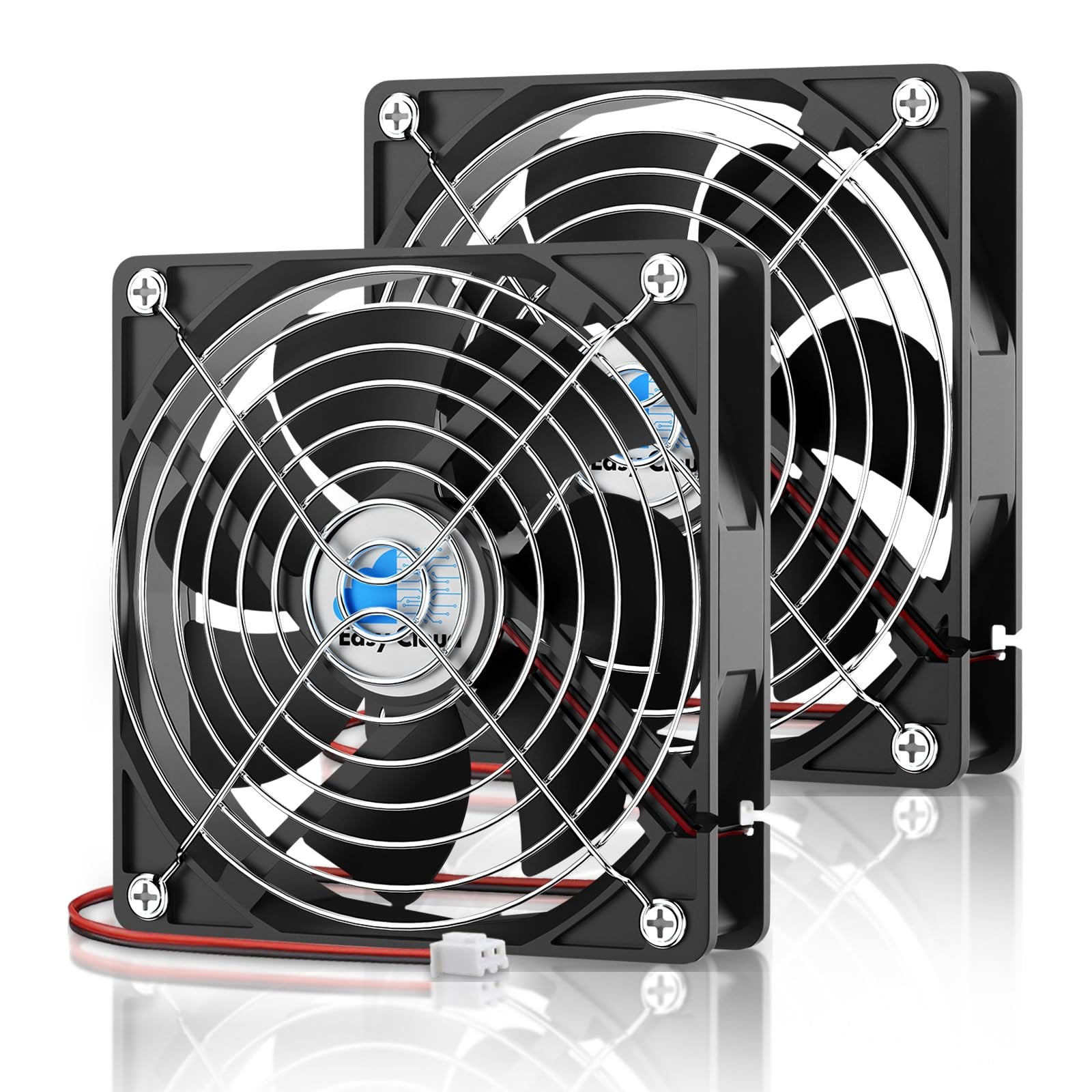 Easy Cloud 120mm 12V Computer 2 Pcs, 2-Pin - x 25mm - Fixed Speed 