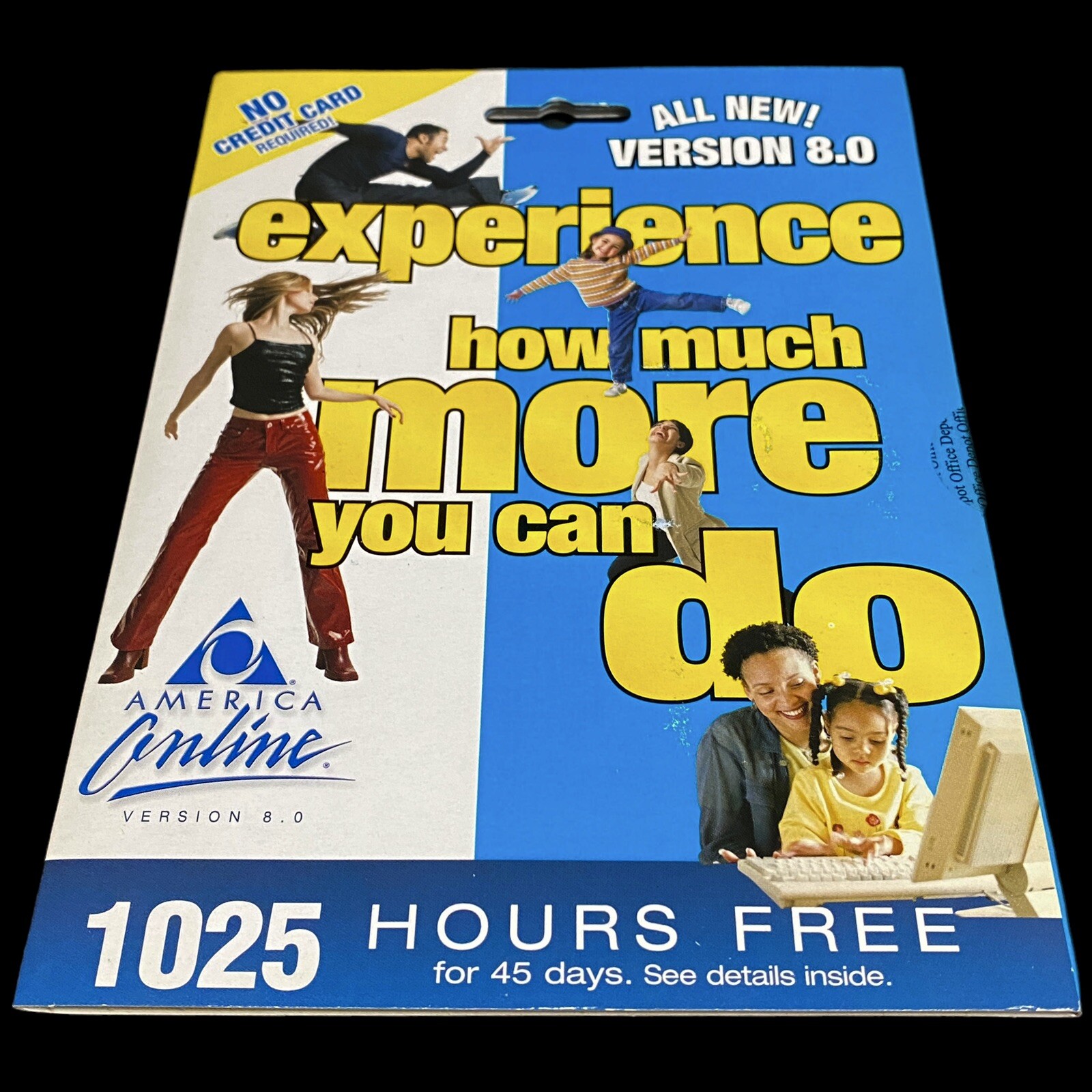 AOL 8.0 CD All New Version 1025 Hrs Free Computer Software Factory Sealed