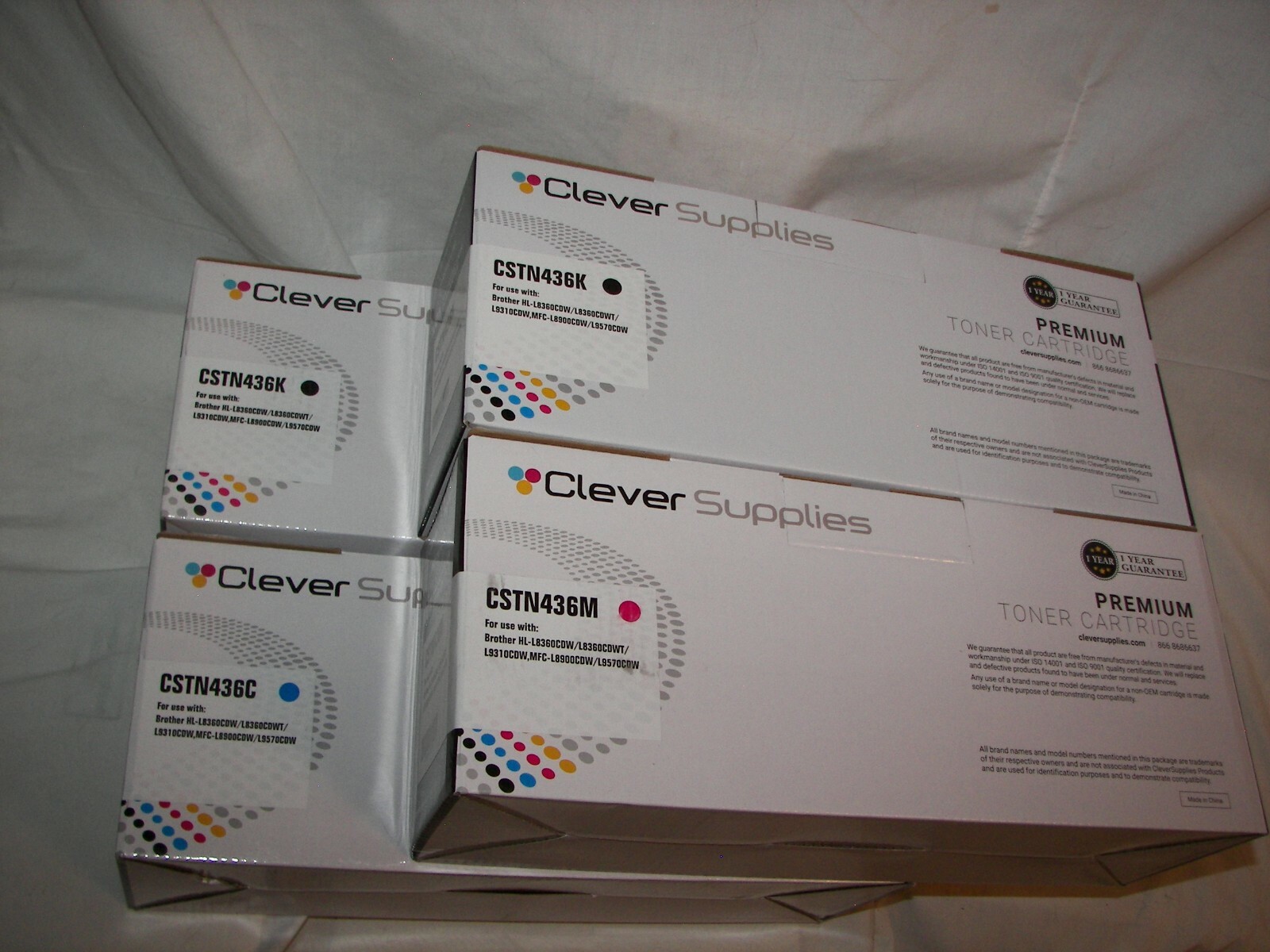 NEW Clever Supplies TN-436 Toner Cartridges for Brother Laser Sealed Bags