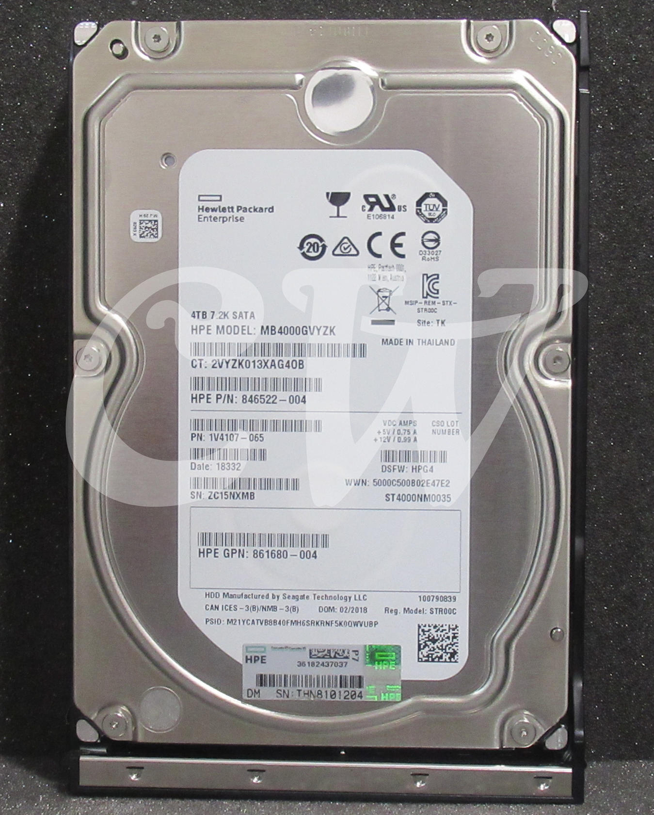 861683-B21 862133-001 846522-004 HPE 4TB 7.2K RPM 6Gbps 3.5" SATA HDD Hard Drive