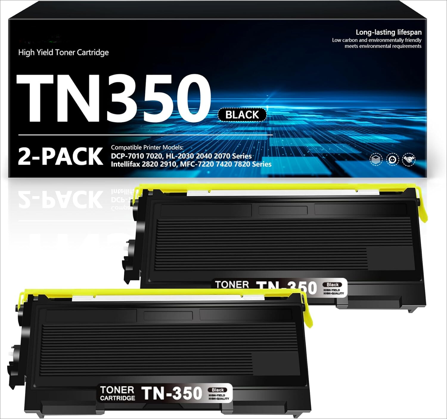 2PK TN350 Toner Cartridge for Brother Intellifax 2820 2850 2910 2920