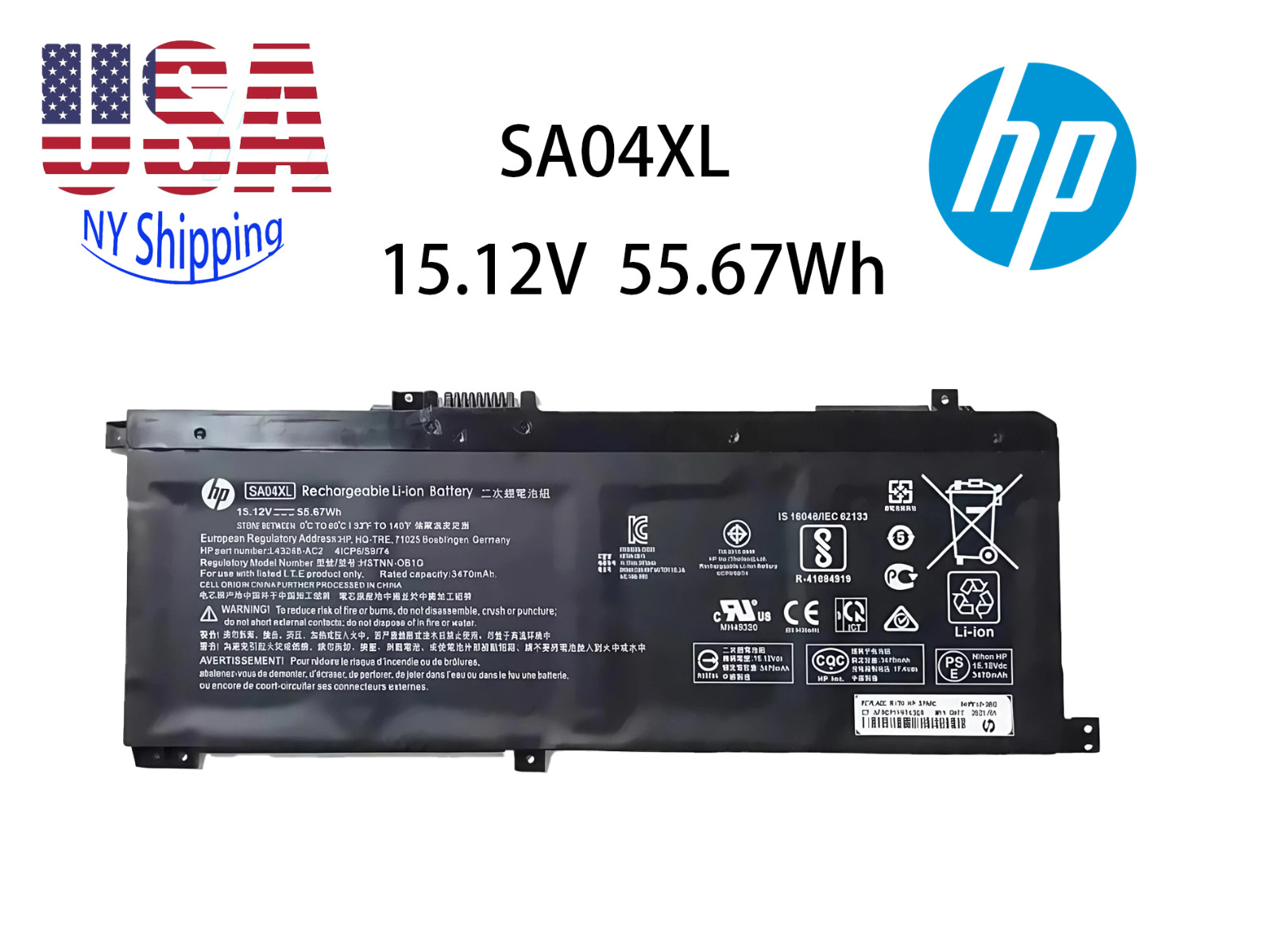 Genuine 55.67WH SA04XL Battery For HP Envy X360 15-DR/DS 15M-DR/DS 15Z-DS 15T-DR