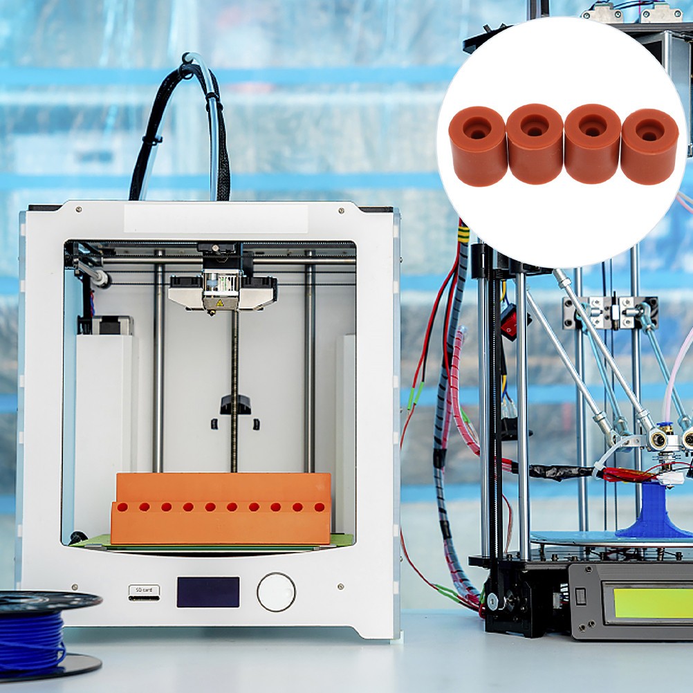 Reusable Silicone Heatbed Leveling Column for 3D Printer Hot Bed Mounts Orange