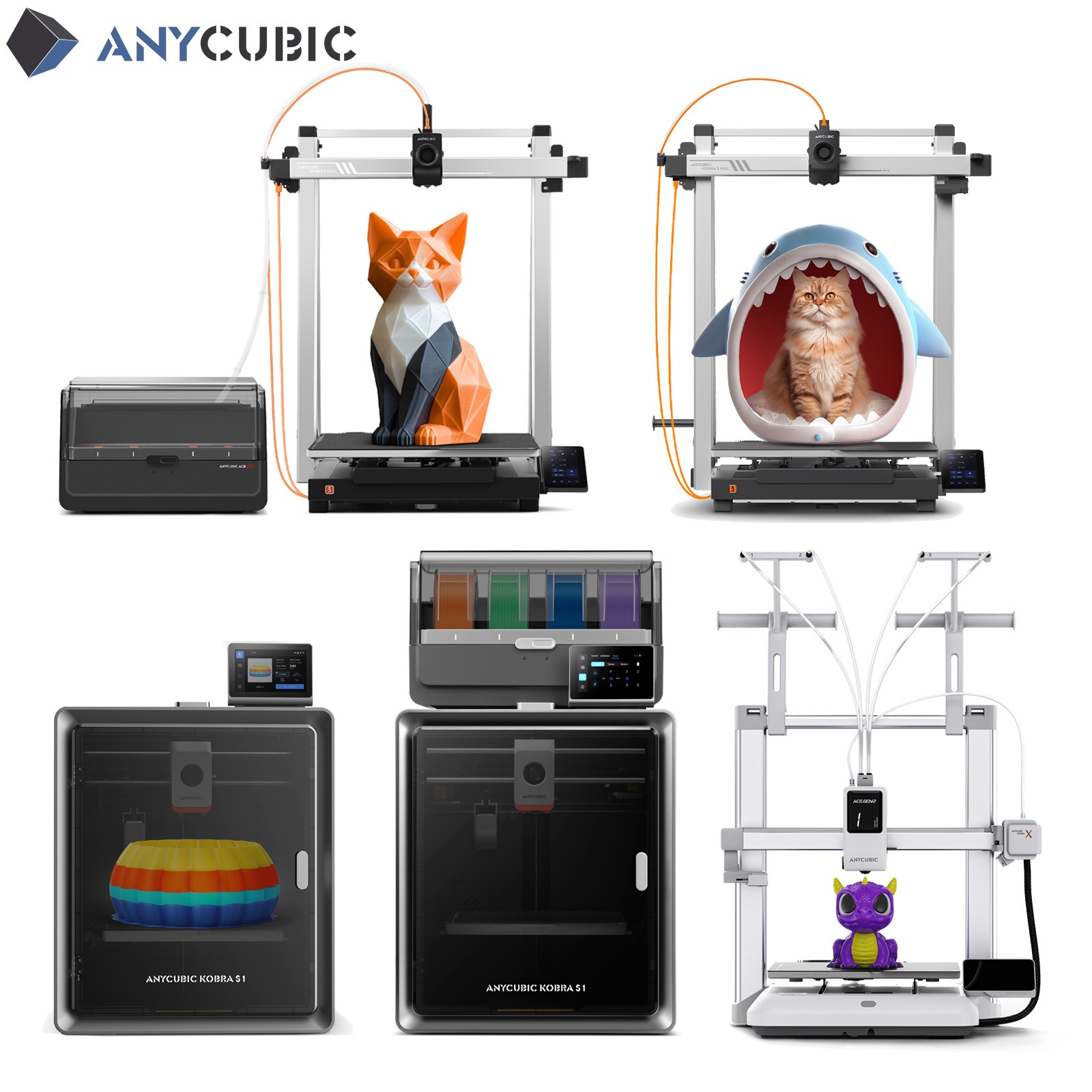 ANYCUBIC 3D Printer Kobra S1 Combo / Kobra 3 V2 Combo High Speed Large Size Lot
