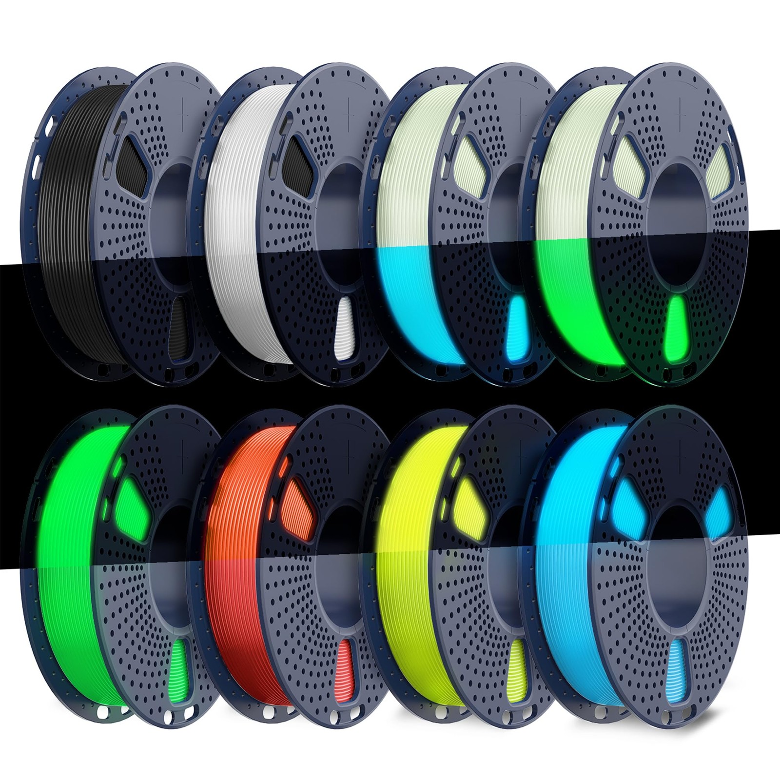 TECBEARS Glow in The Dark PLA Filament, Neatly Wound Luminous PLA 3D Printer ...