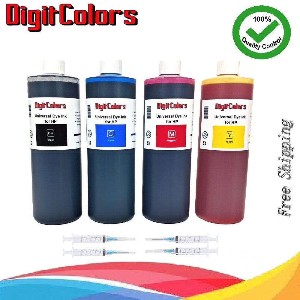 4x500ml Ink Cartridge Refill Kit Bottles for HP Inkjet Printers