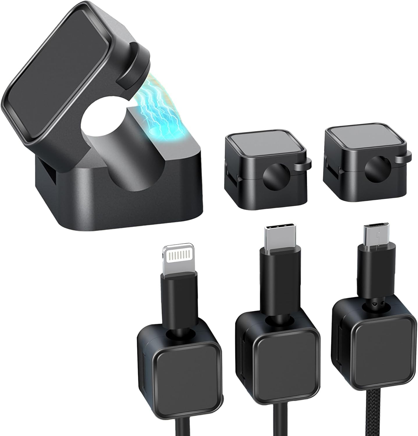 6 Pack Self Adhesive Mangetic Cable Clips, Cable Mangement, Cord Holder, Organiz