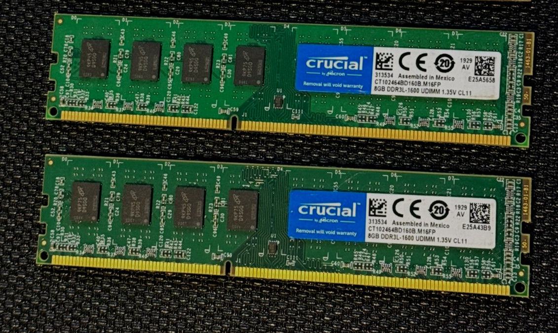 Crucial 8GB (1x8GB) DDR3L-1600 240-Pin UDIMM RAM CT102464BD160B.M16FP