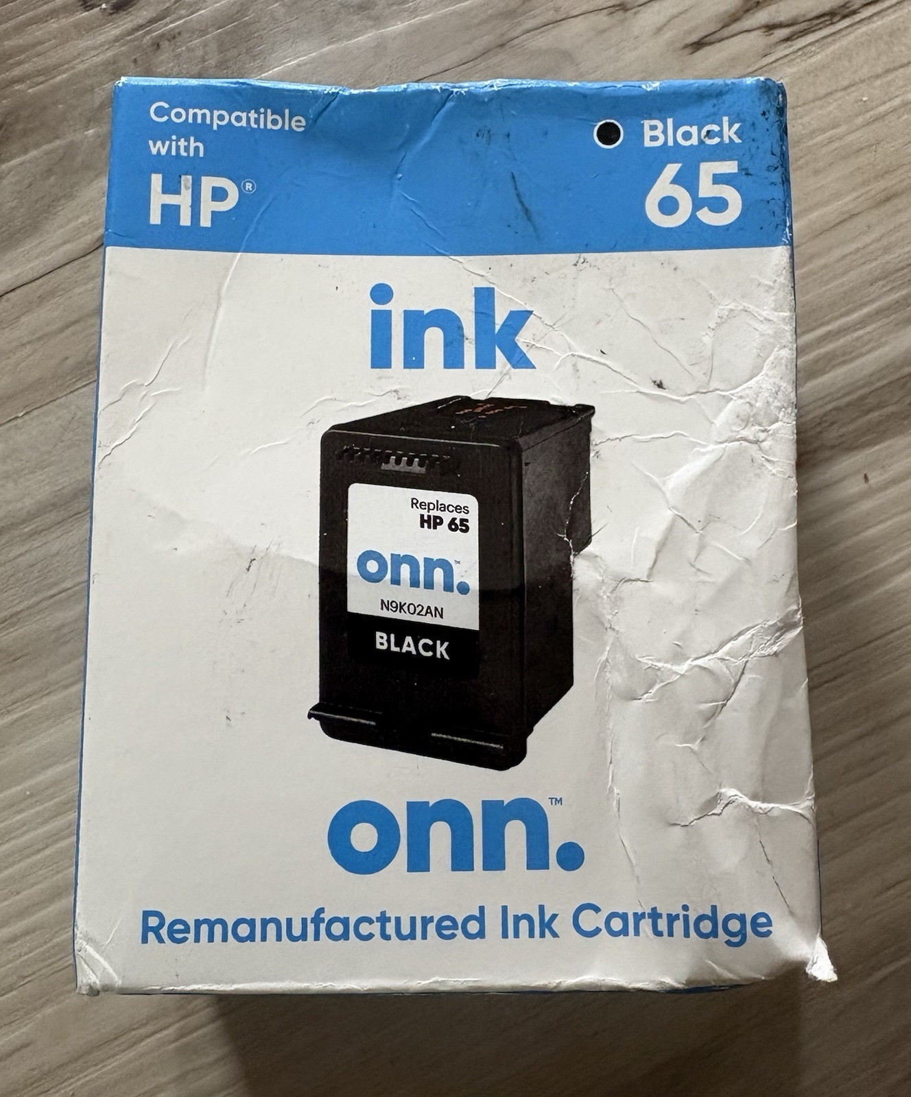 onn. HP 65 Black Ink Cartridge EXPIRES 10/2026 - New OPEN BOX Ink Sealed