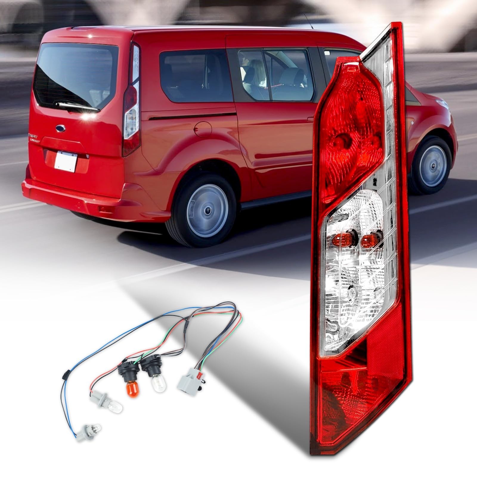 Tail Lights Compatible with Ford Transit Connect 2014-2023 Rear Lamp With New...