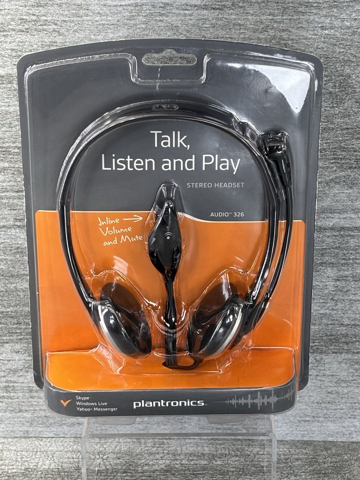 Plantronics Audio 326 Wired Stereo Headset 3.5mm New Sealed Skype Gaming