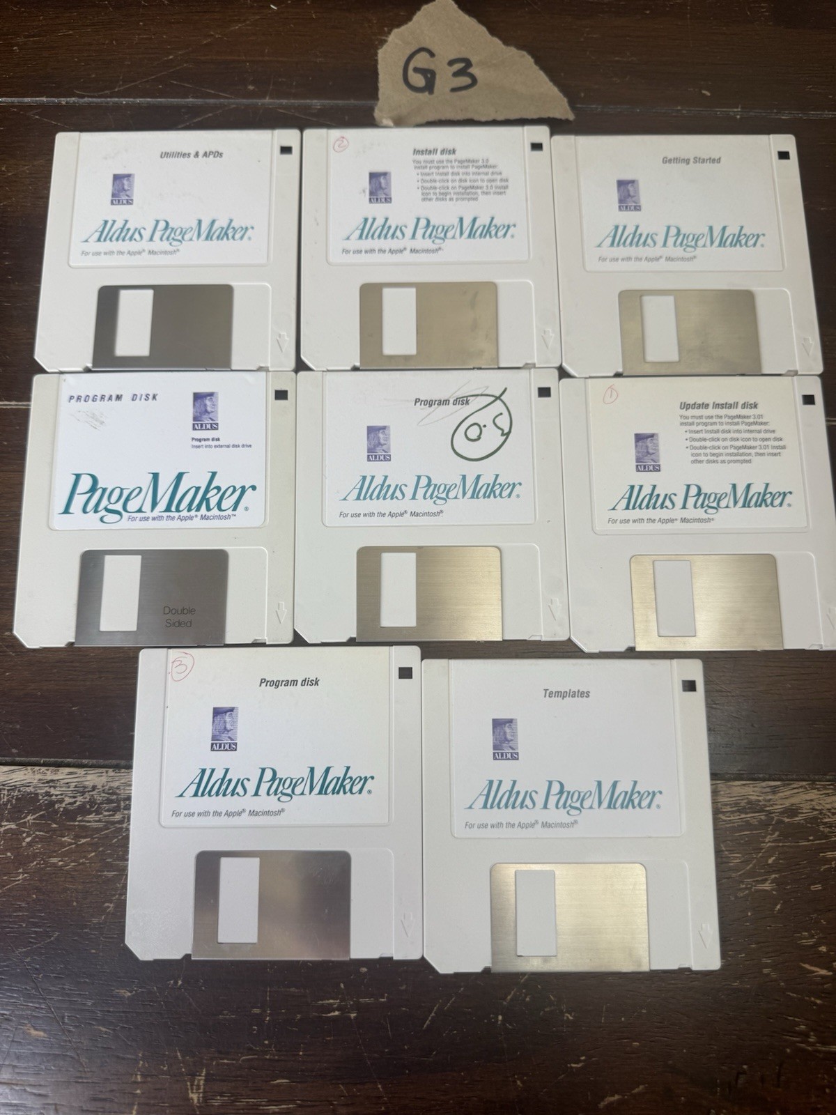 Vintage Aldus PageMaker 3.0 / 3.01 Apple Macintosh 3.5" Floppy Disk Lot of 8